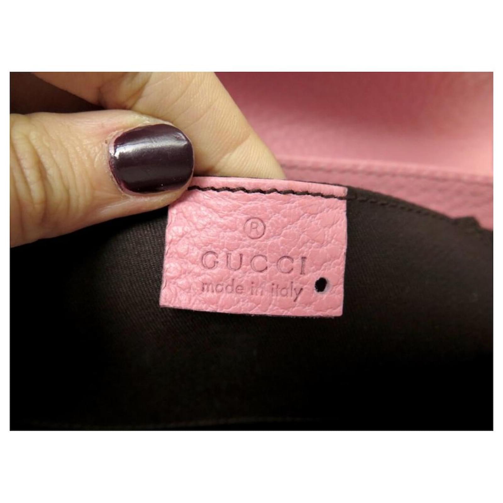 GUCCI BAMBOO HANDBAG 137368 GRAINED LEATHER PINK PINK LEATHER HAND BAG  ref.455591 - Joli Closet