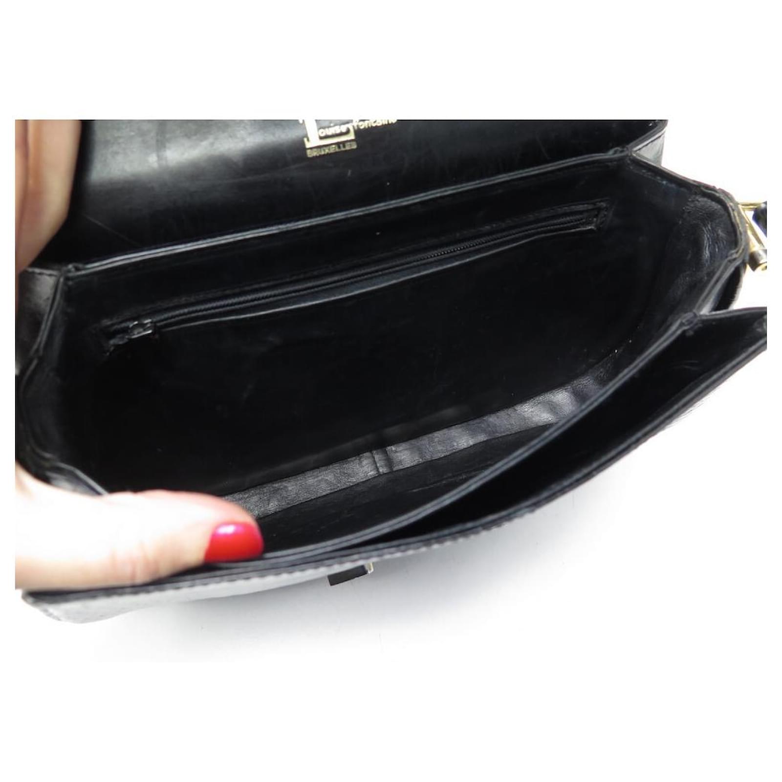 Autre Marque VINTAGE LOUISE FONTAINE HANDBAG H CONSTANCE CLASP CROCODILE  LEATHER HAND BAG Black Exotic leather ref.455615 - Joli Closet