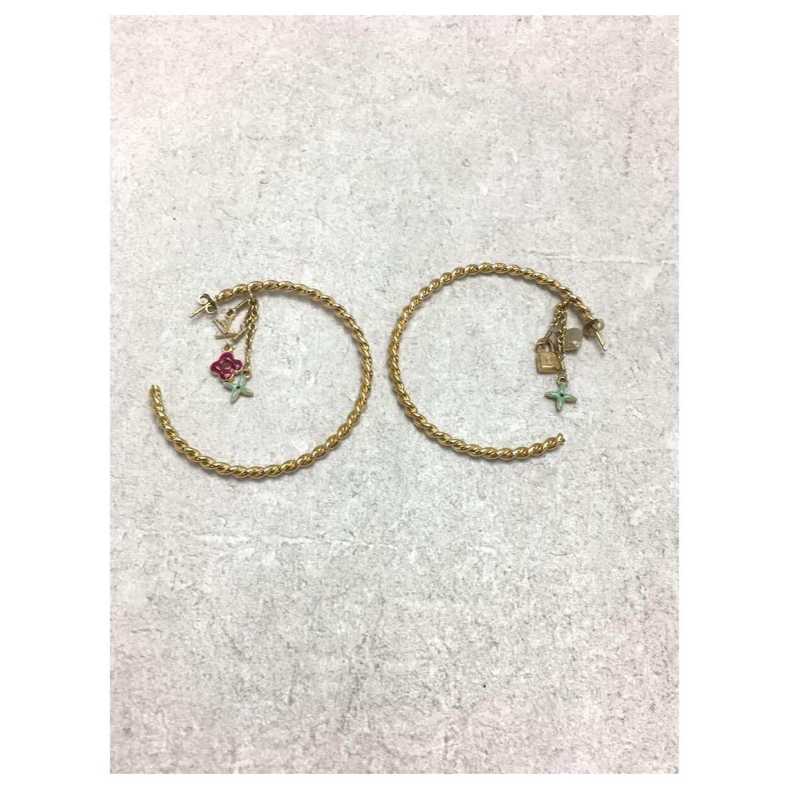LOUIS VUITTON Sweet Monogram Earrings Gold 108643