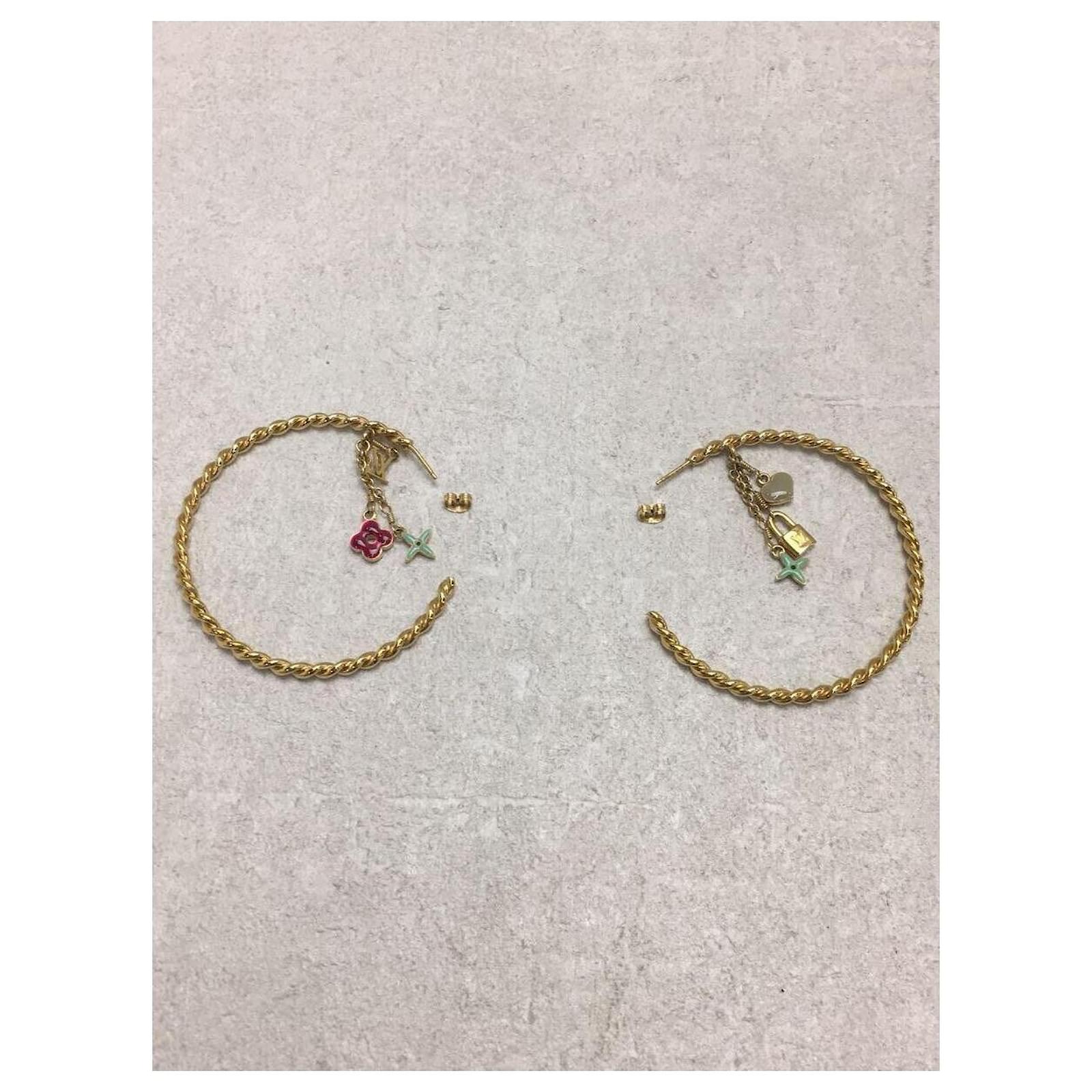 LOUIS VUITTON Sweet Monogram Earrings Gold 108643