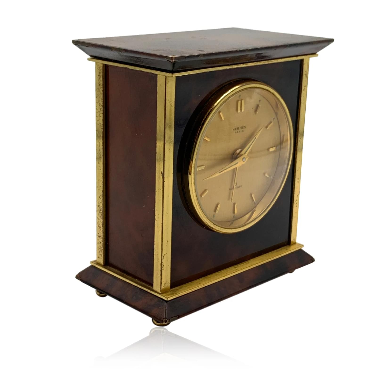 Hermès Hermes Paris Vintage Mechanical Table Travel Alarm Clock 1227