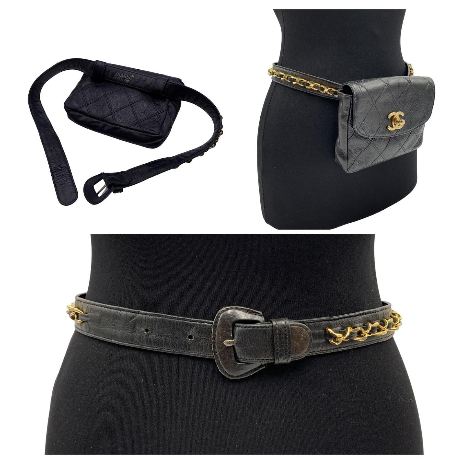 Vintage Chanel 1990s Micro Mini Lambskin Quilted Belt Bag Black ref.157674  - Joli Closet
