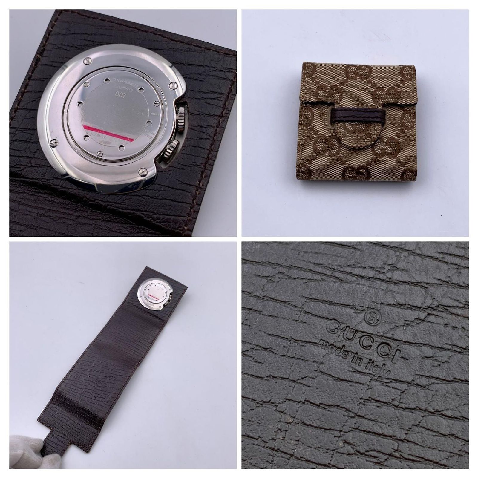 Gucci Monogram Canvas Travel Table Alarm Clock Alarm Mod 200 