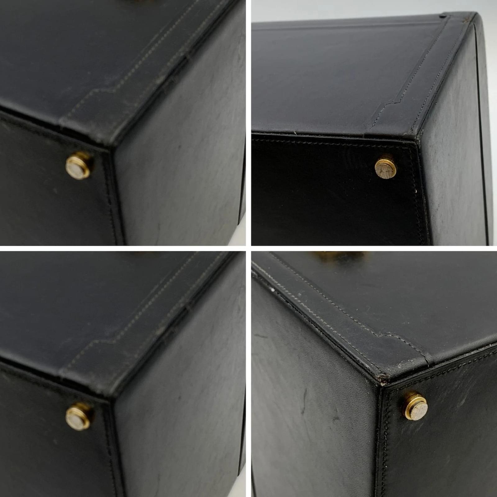 Gucci Vintage Black Leather Travel Train Case Beauty Vanity Bag ref.456632  - Joli Closet