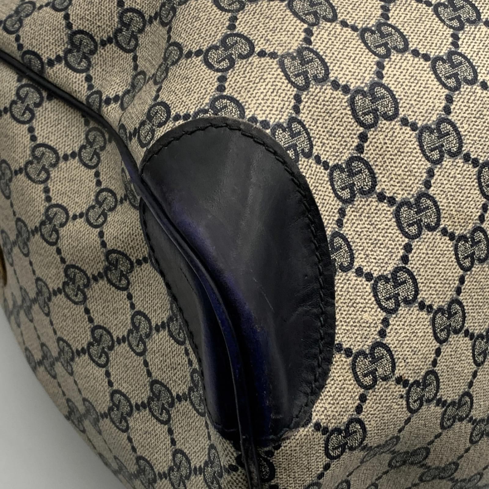 Gucci Vintage Blue Monogram Canvas Duffle Duffel Travel Bag Cloth  ref.456803 - Joli Closet