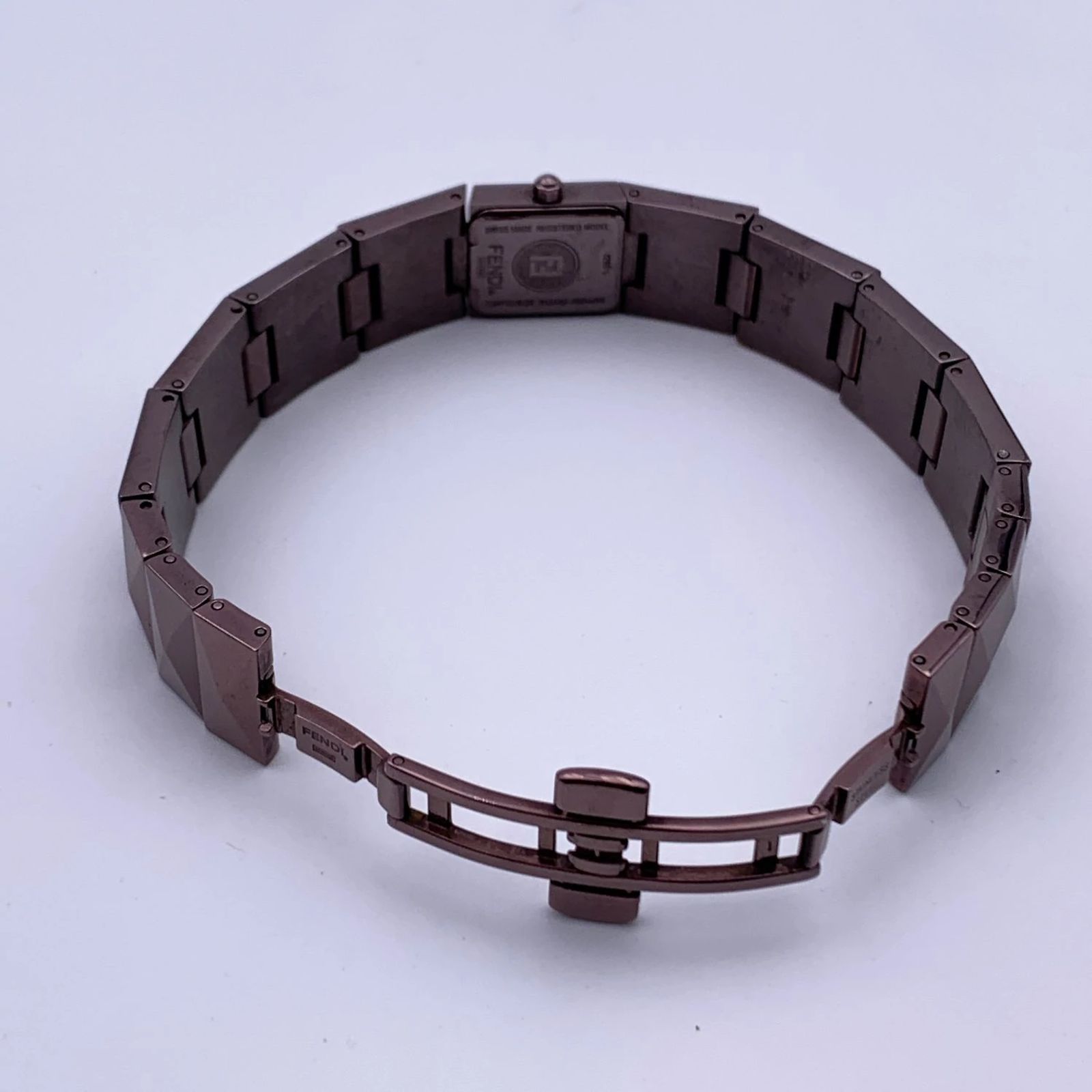 FENDI pyramid Watches 4260L BrownDial Stainless Steel Quartz Analog displa... Fendi Brown Stainless Steel Pyramid 4260 L Wrist Watch ref  main image 2