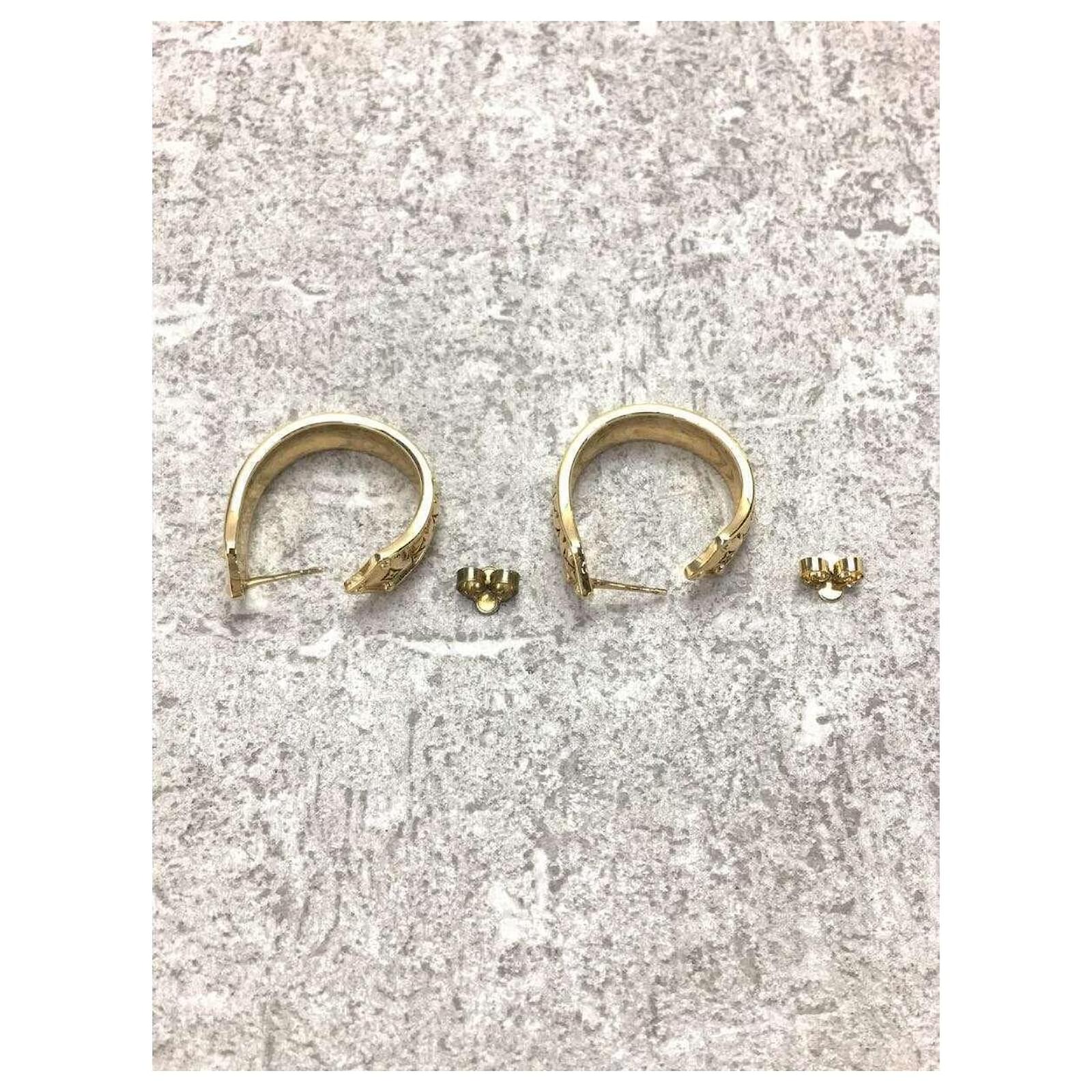 Louis Vuitton Nanogram Sweet Dream Earrings - Brass Hoop, Earrings