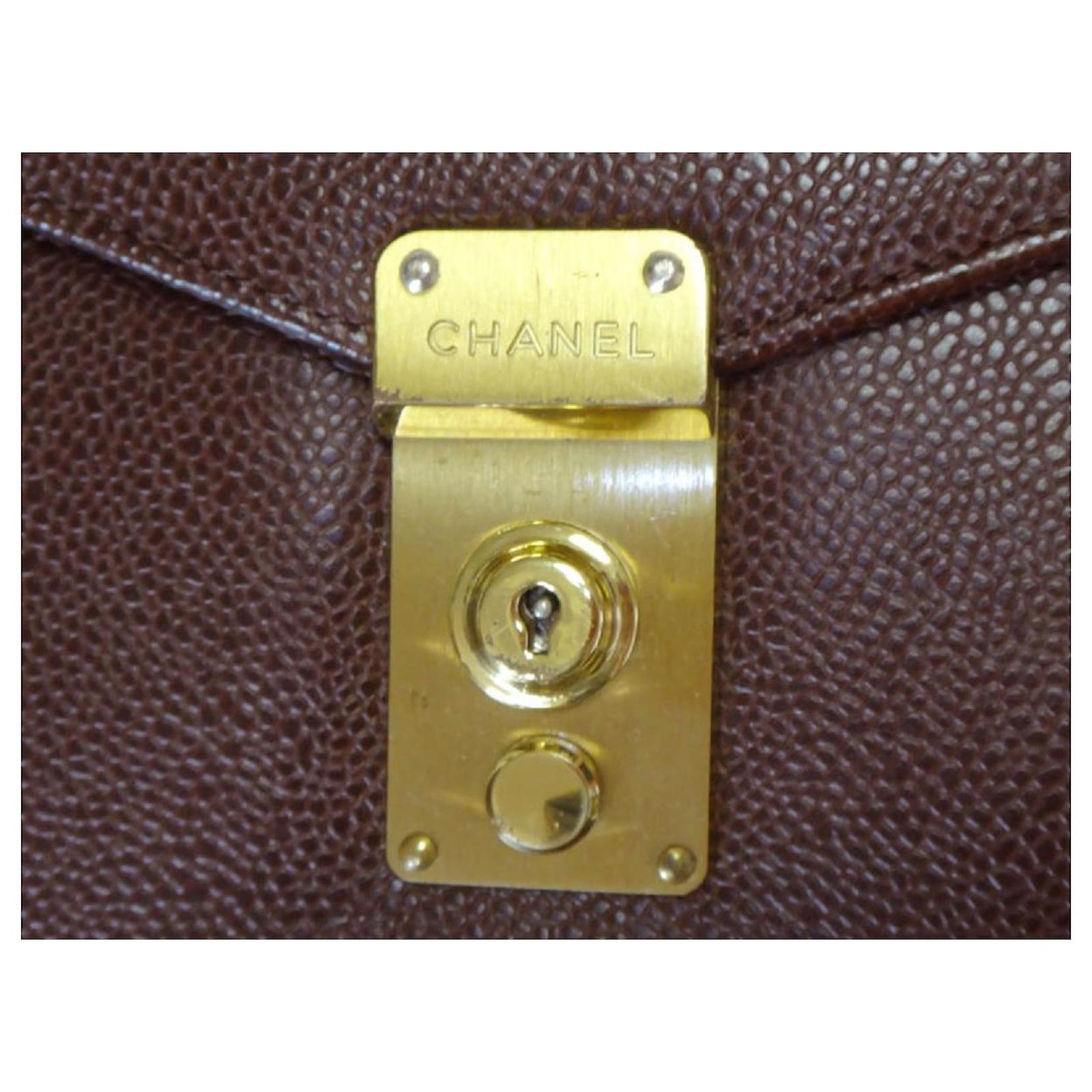 Used] CHANEL briefcase caviar skin business bag handbag brown Exotic  leather ref.458461 - Joli Closet