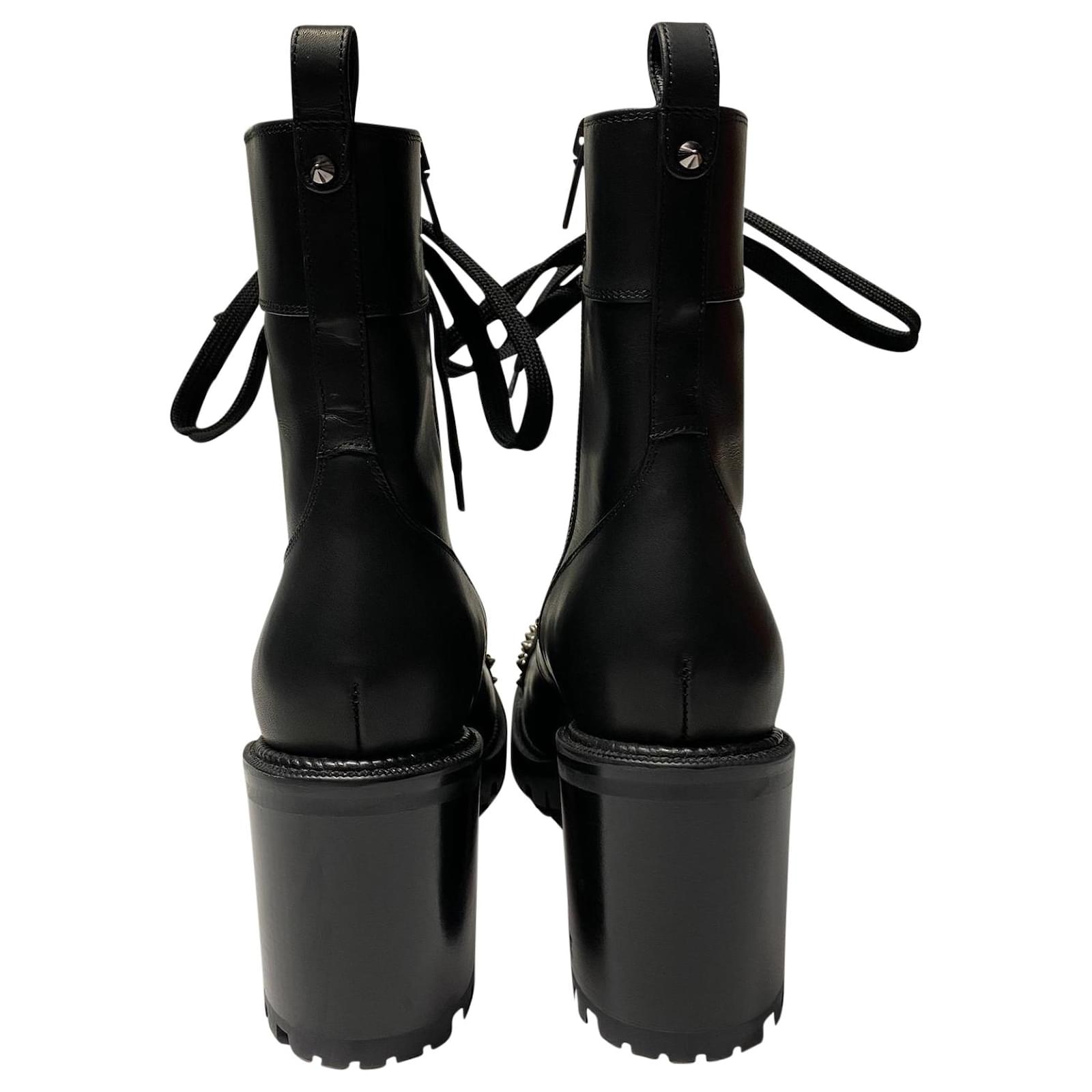 Christian Louboutin TS Croc 70 Spiked Ankle Boots in Black calf