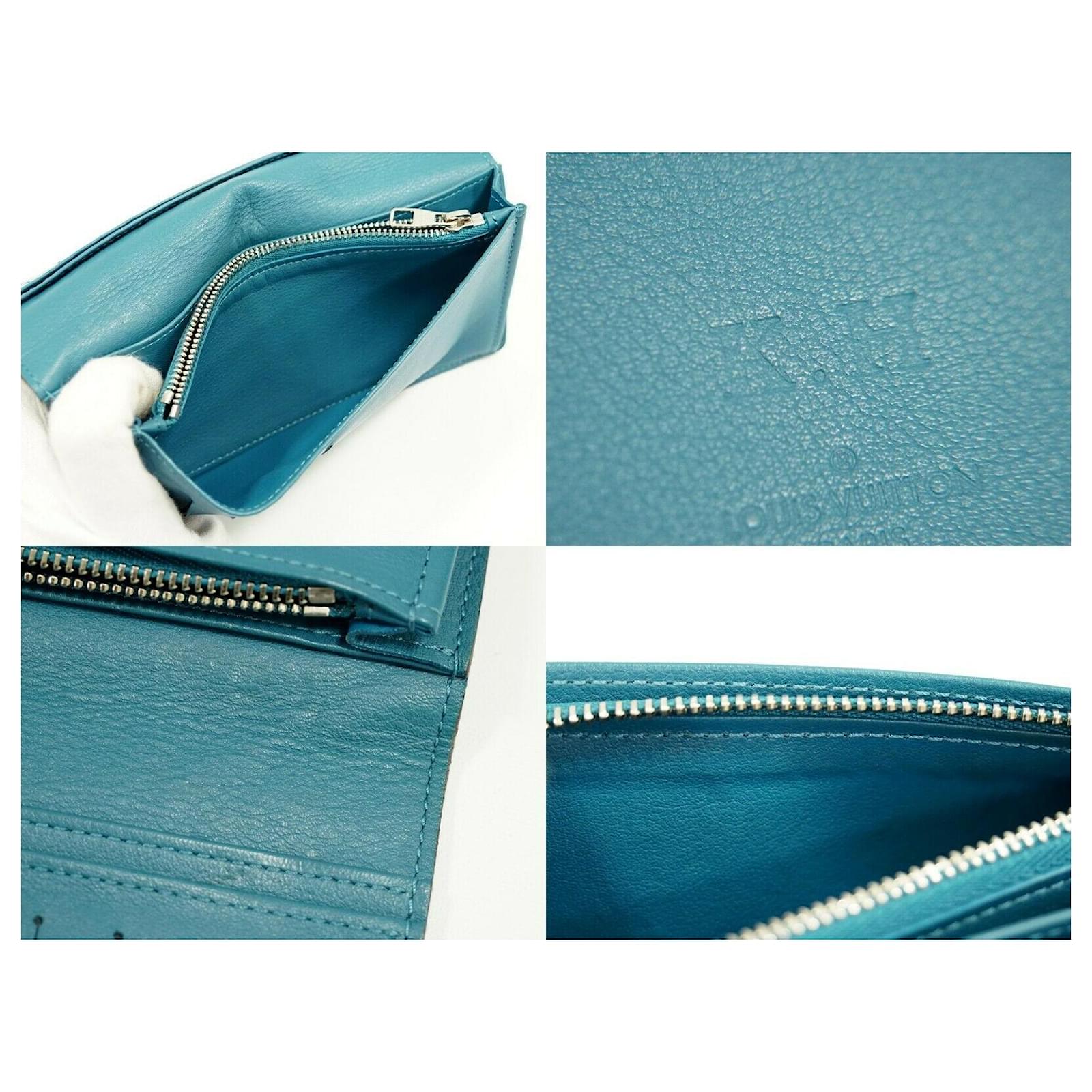 Louis Vuitton Portefeuille Brazza Blue Leather ref.458847 - Joli Closet