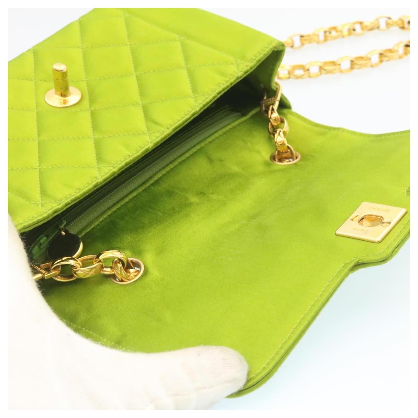 Chanel Mini Chain Flap Shoulder Bag - Green Shoulder Bags, Handbags -  CHA816361