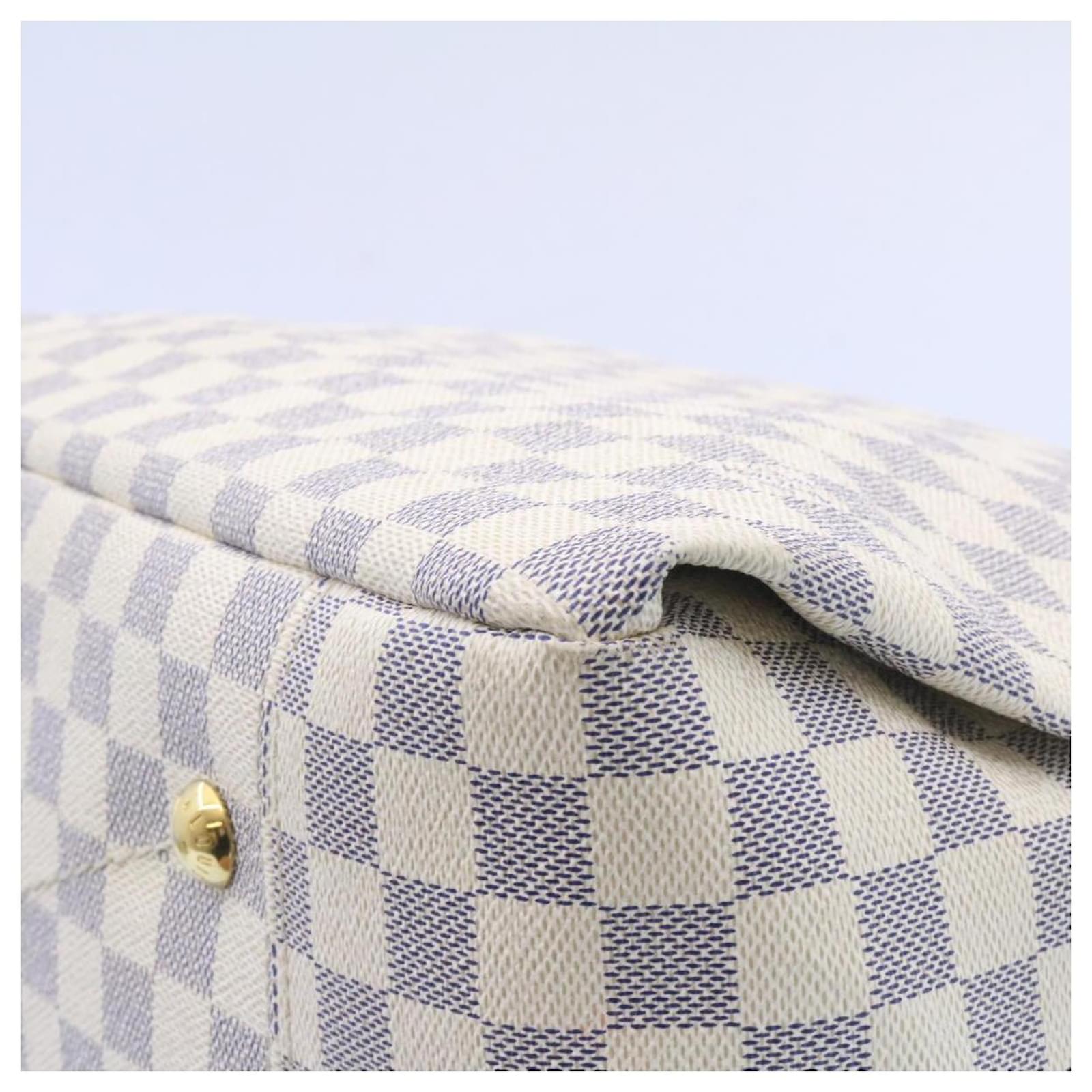 Louis Vuitton Artsy Mm Handbag Purse Damier Azur N41174 Ca4181