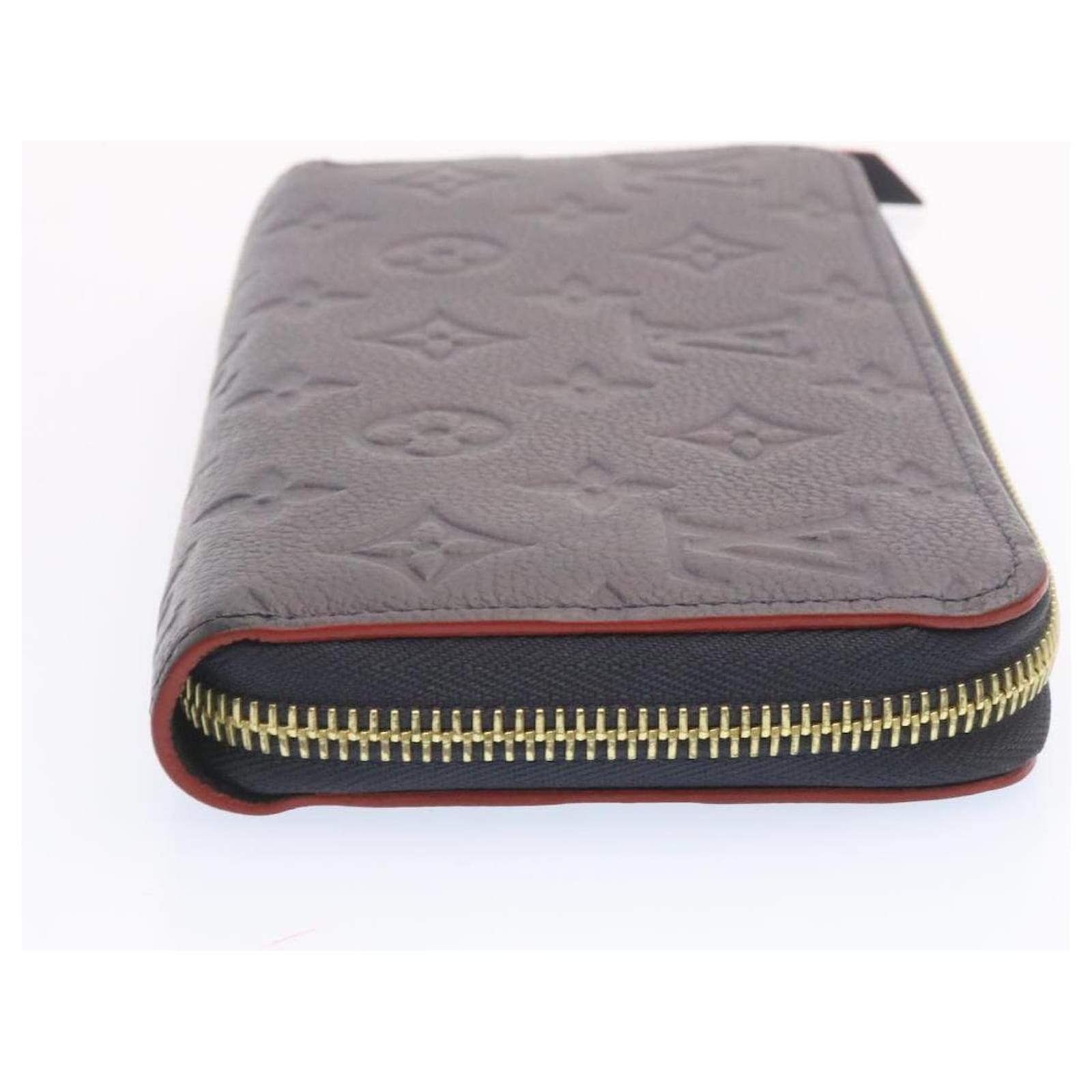 LOUIS VUITTON Monogram Empreinte Zippy Wallet Navy M62121 LV Auth