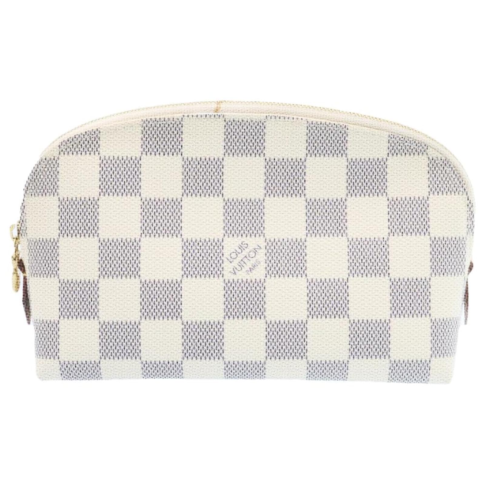 LOUIS VUITTON Damier Azur Pochette Cosmetic PM Pouch N60024 LV