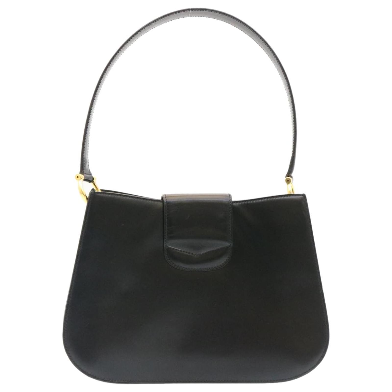 Céline CELINE Shoulder Bag Leather Black Auth 27830 ref.460960 Joli