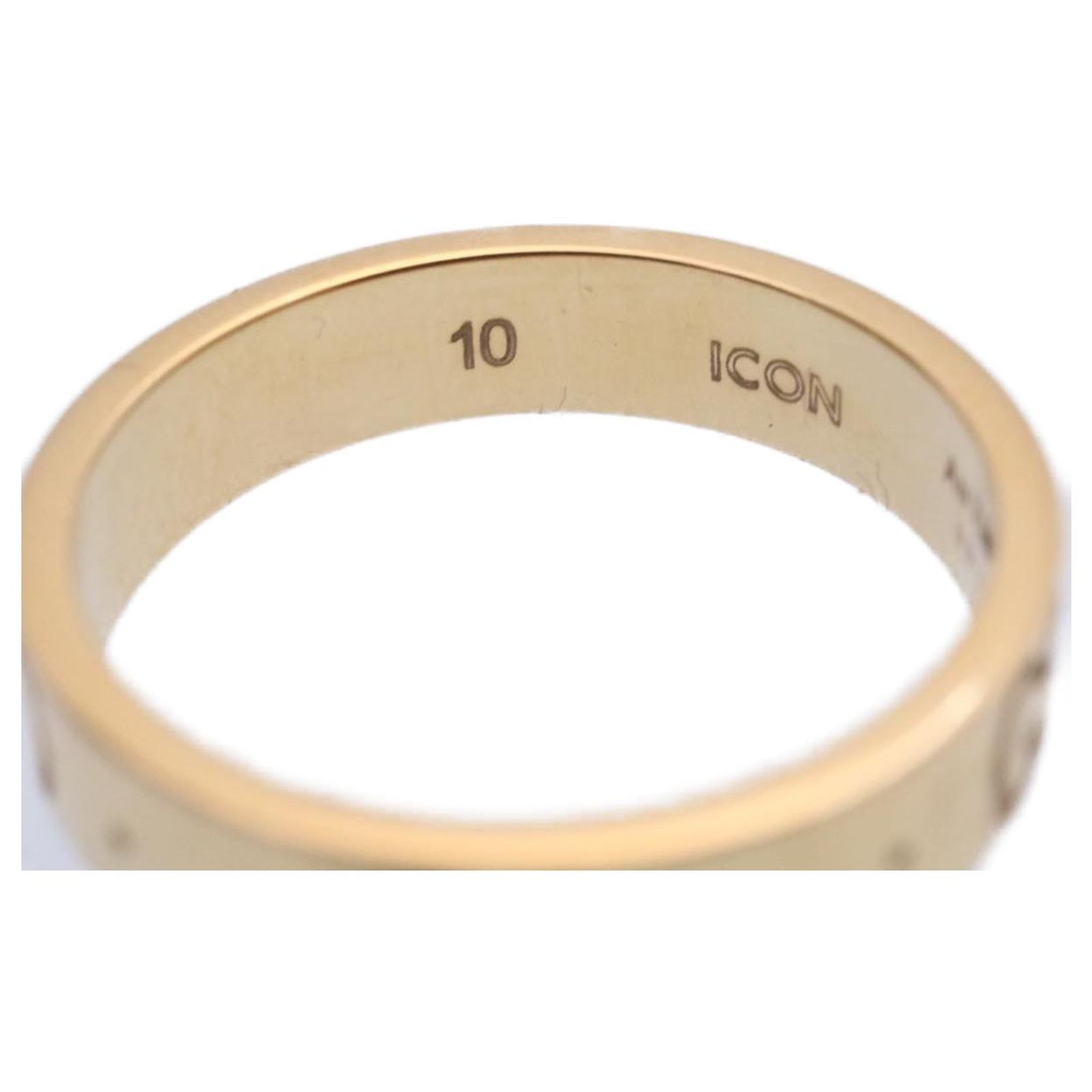 GUCCI Icon Ring AU750 K18 3.6g Gold #10(JP size) auth 26640 Golden