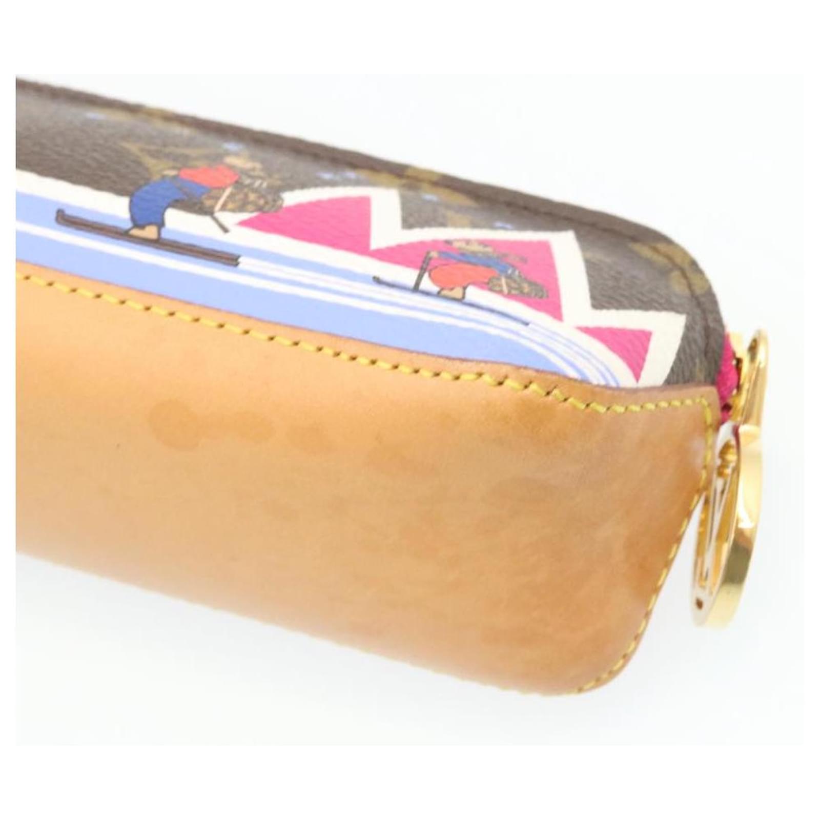 LOUIS VUITTON Monogram 2022 Christmas Animation Paris Elizabeth Pencil  Pouch Pink | FASHIONPHILE