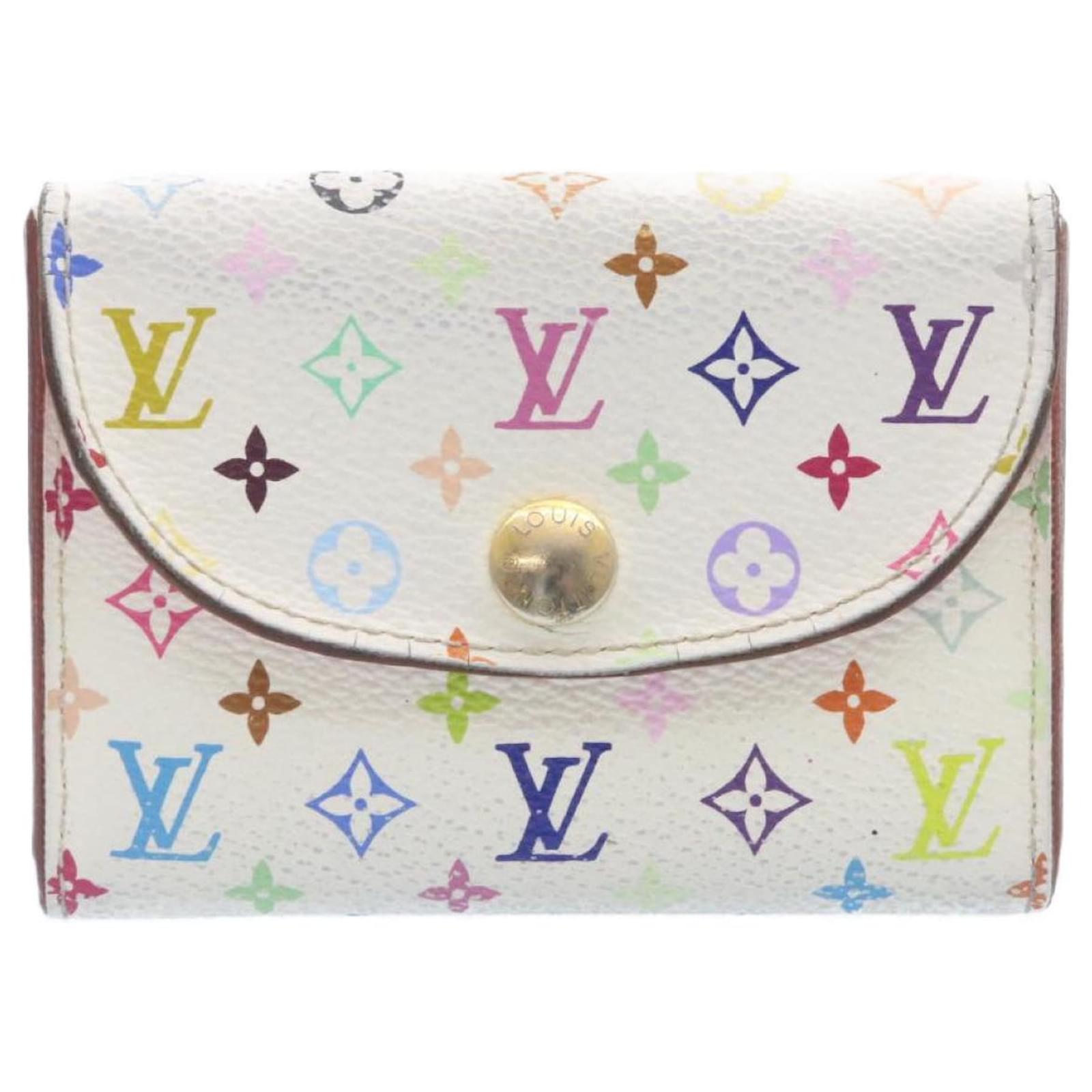 LOUIS VUITTON Multicolor Enveloppe Carte de Visite Card Case White Auth  yk2141 Cloth ref.378624 - Joli Closet