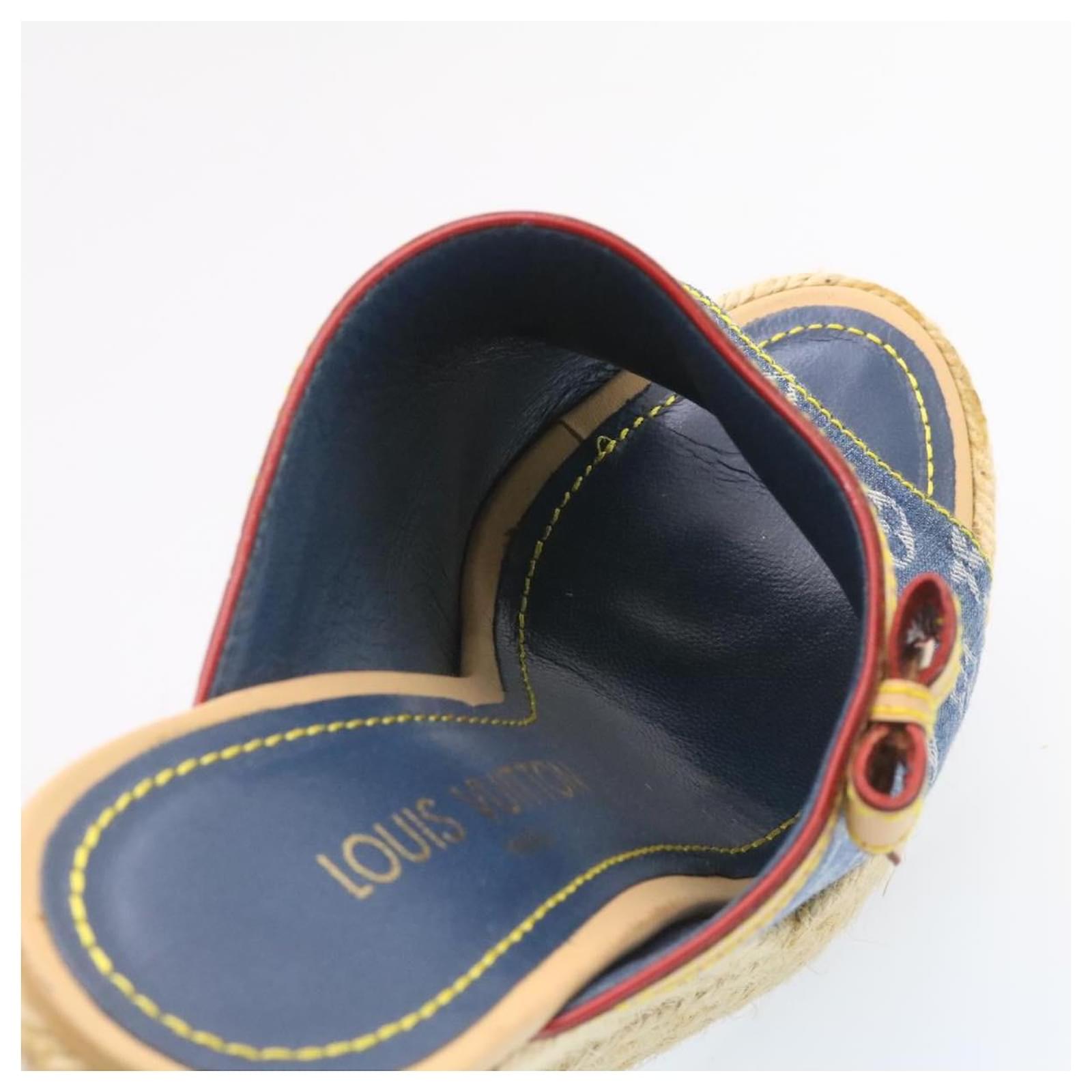 LOUIS VUITTON Monogram Denim Sandals Blue LV Auth gt1740 ref