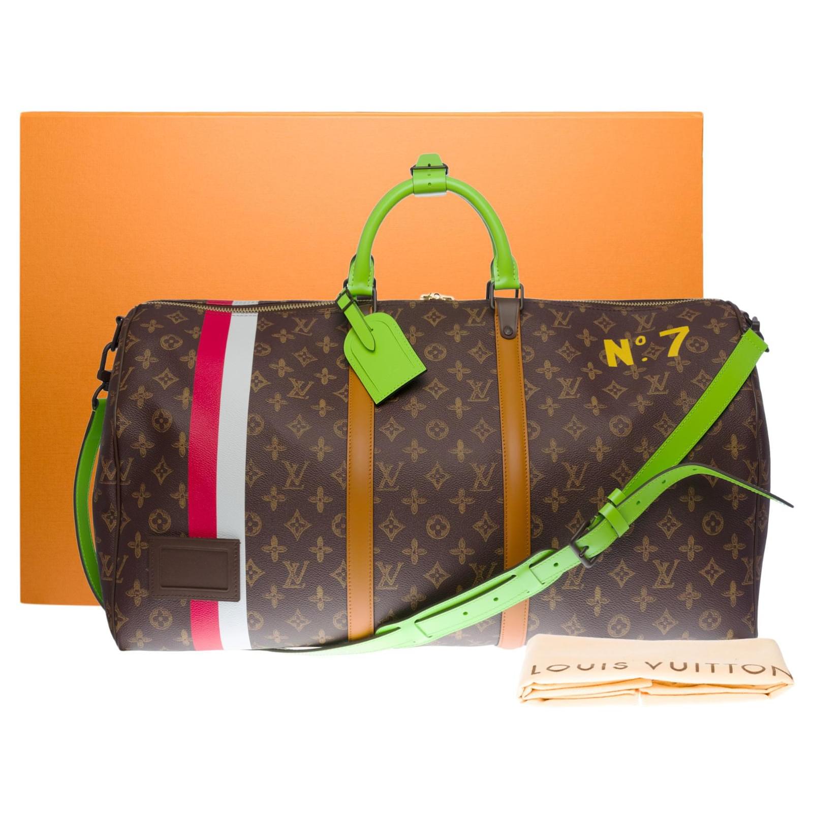 Louis Vuitton New-FW2022 by Virgil Abloh- Sold Out-Keepall 55 Trunk l'Oeil  shoulder strap in brown monogram canvas Cloth ref.462049 - Joli Closet