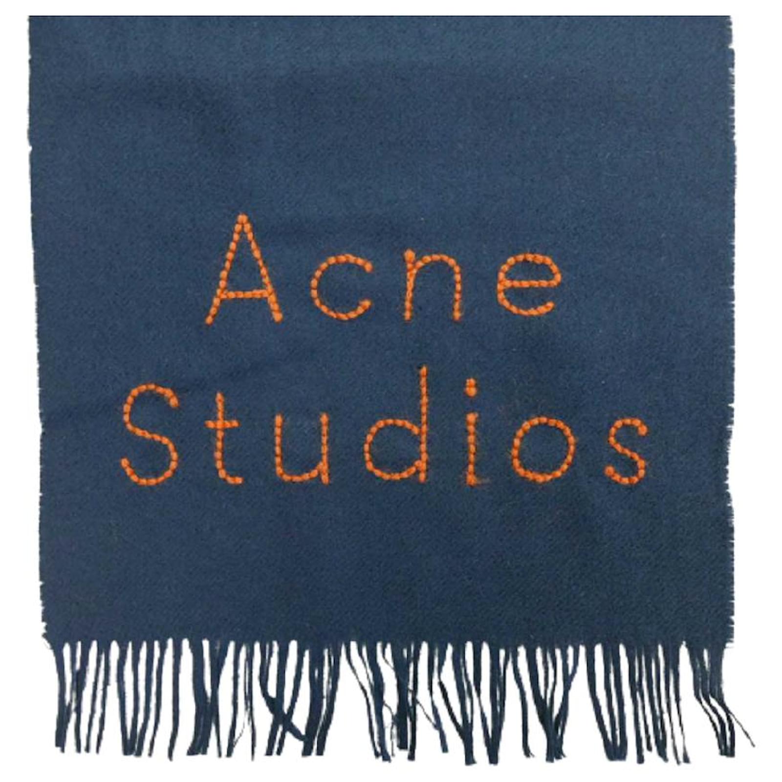 Used] Acne Studios Acne Studios Wool Fringe Logo Embroidery