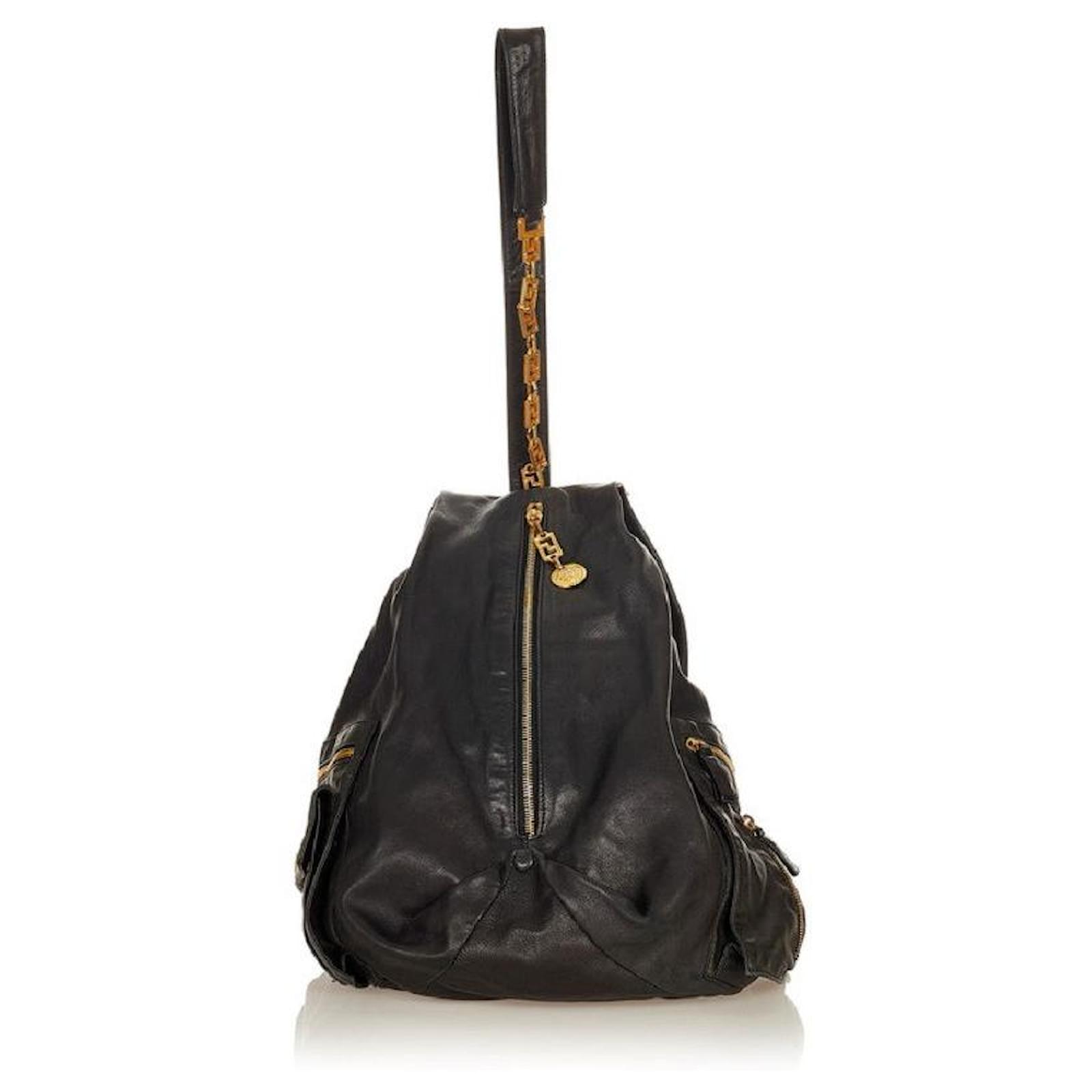 [Occasion] Versace Sac bandouli?�re en cuir noir Homme VERSACE ref.462334 - Joli Closet