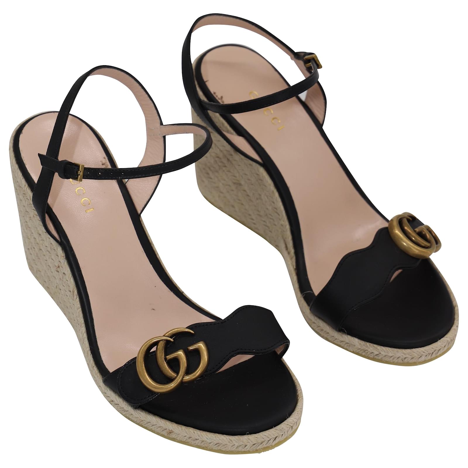 Gucci Aitana GG Wedge Espadrilles Sandals