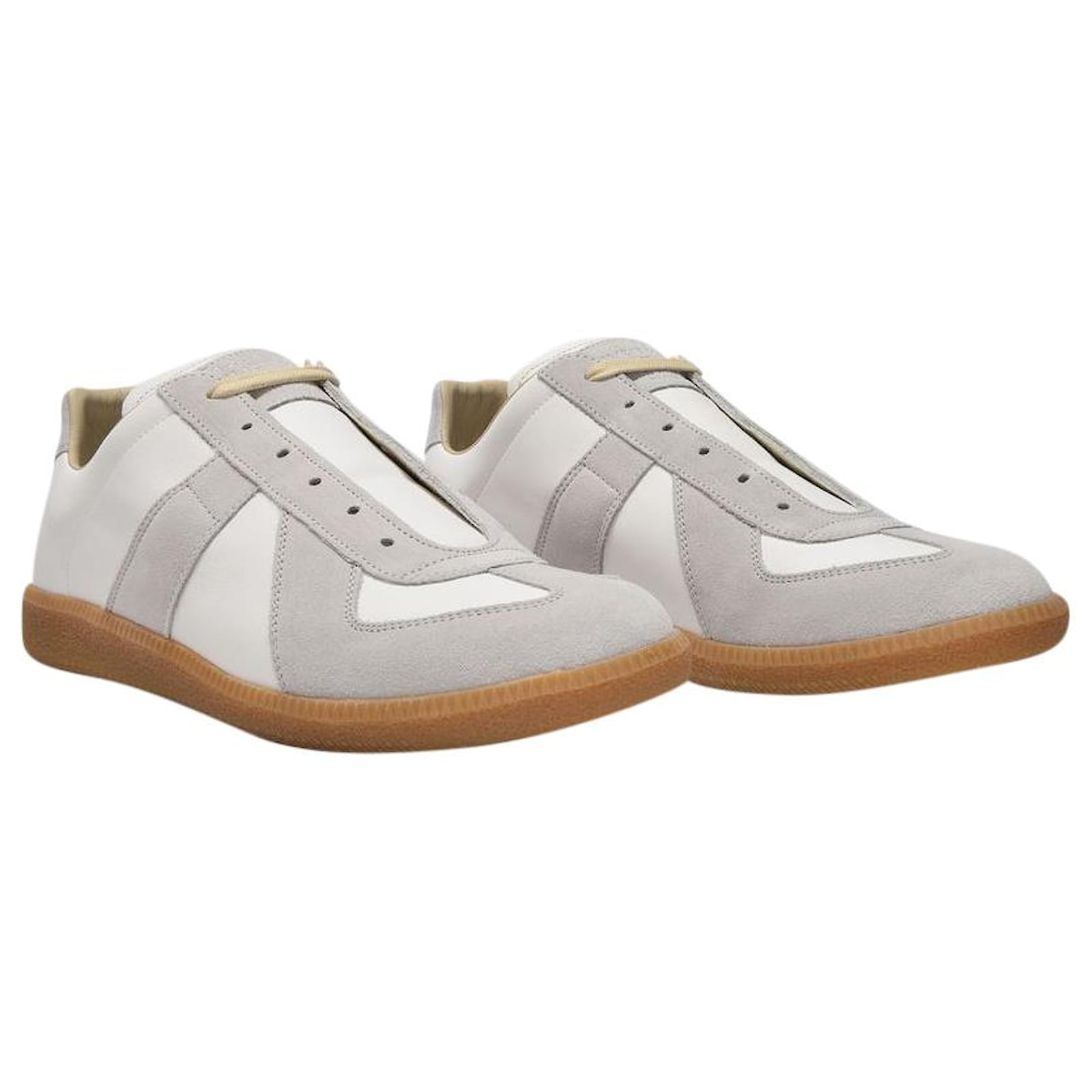Maison Martin Margiela Replica Low Top Sneakers in White Leather ref ...