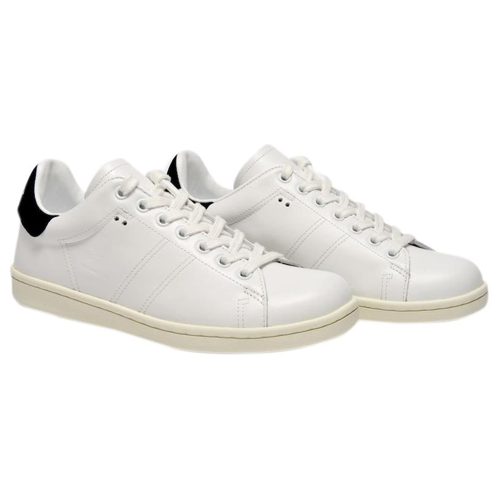 Isabel Marant Bart Sneakers in White Leather Black ref.463285 - Joli Closet