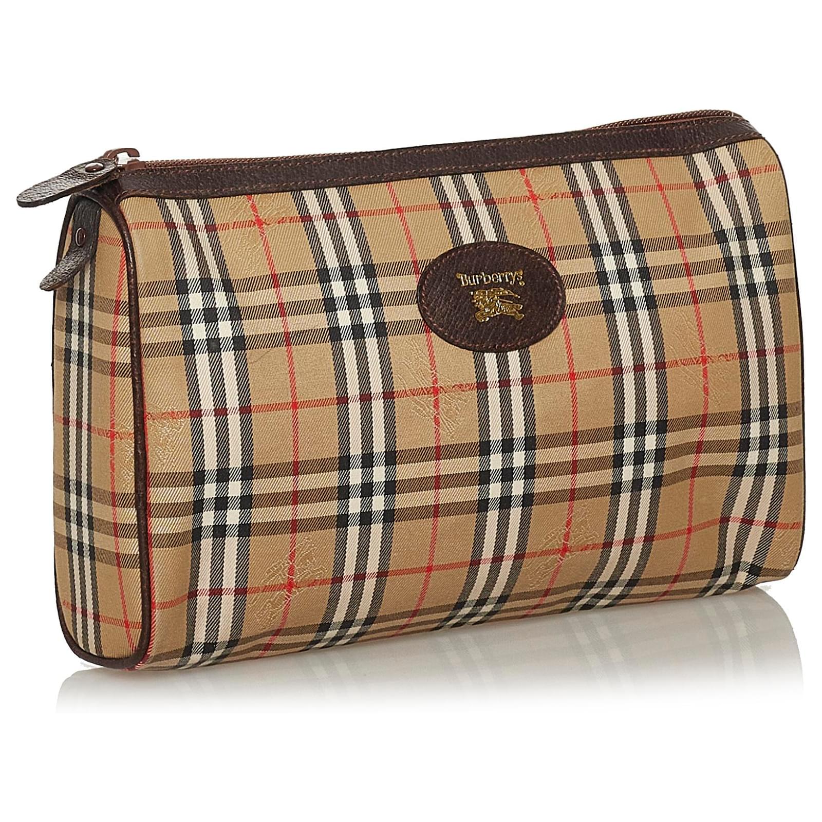 Burberry Brown Haymarket Check Canvas Clutch Bag Multiple colors