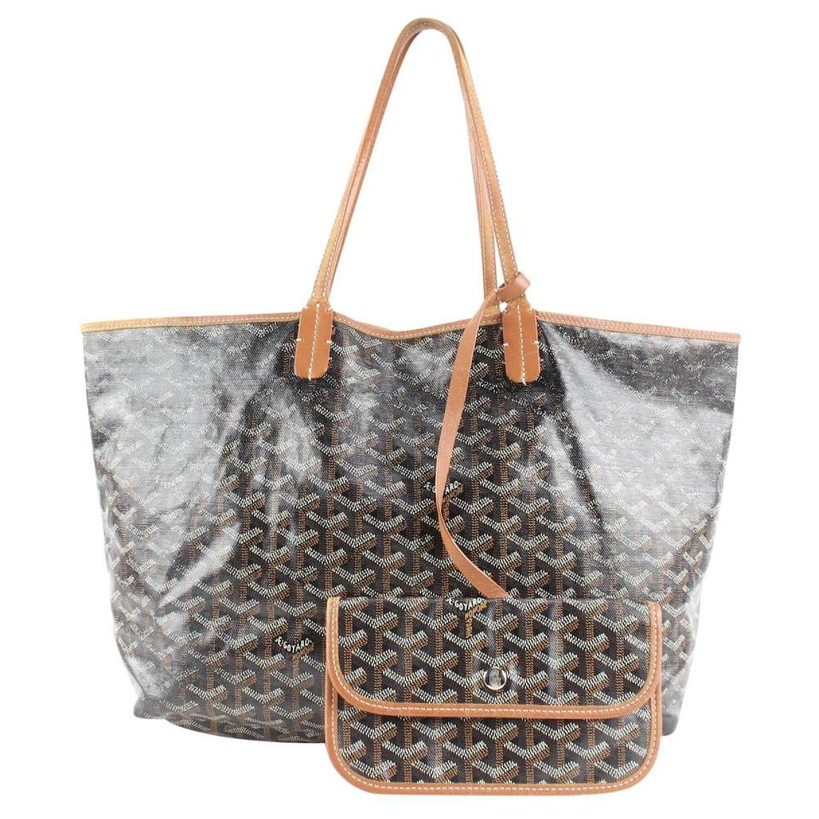 Goyard Sac cabas noir Chevron St Louis PM avec pochette Cuir ref.464036 - Joli Closet