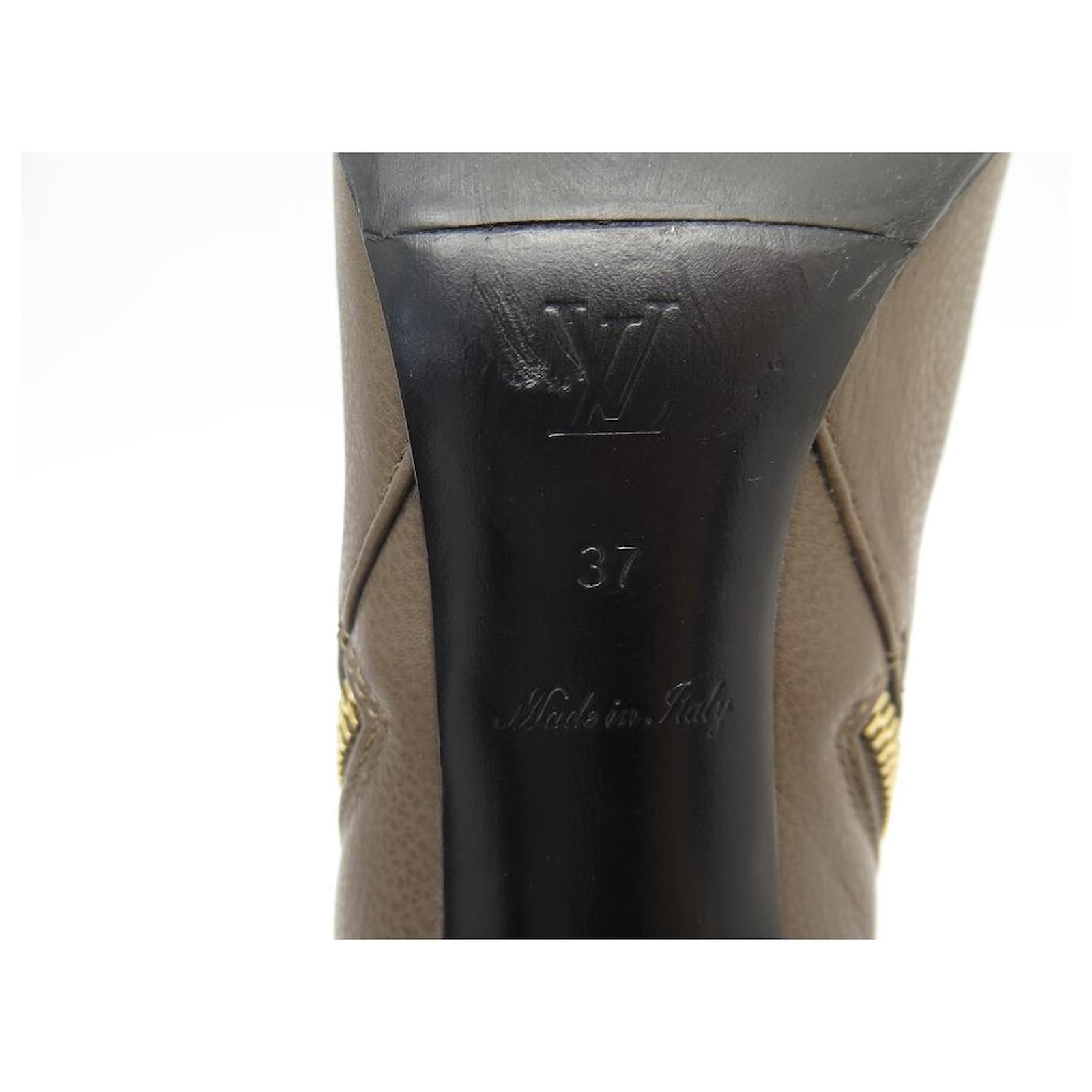 LOUIS VUITTON INSPIRED INFINITE ANKLE BOOTS IN EMPREINTE MONOGRAM