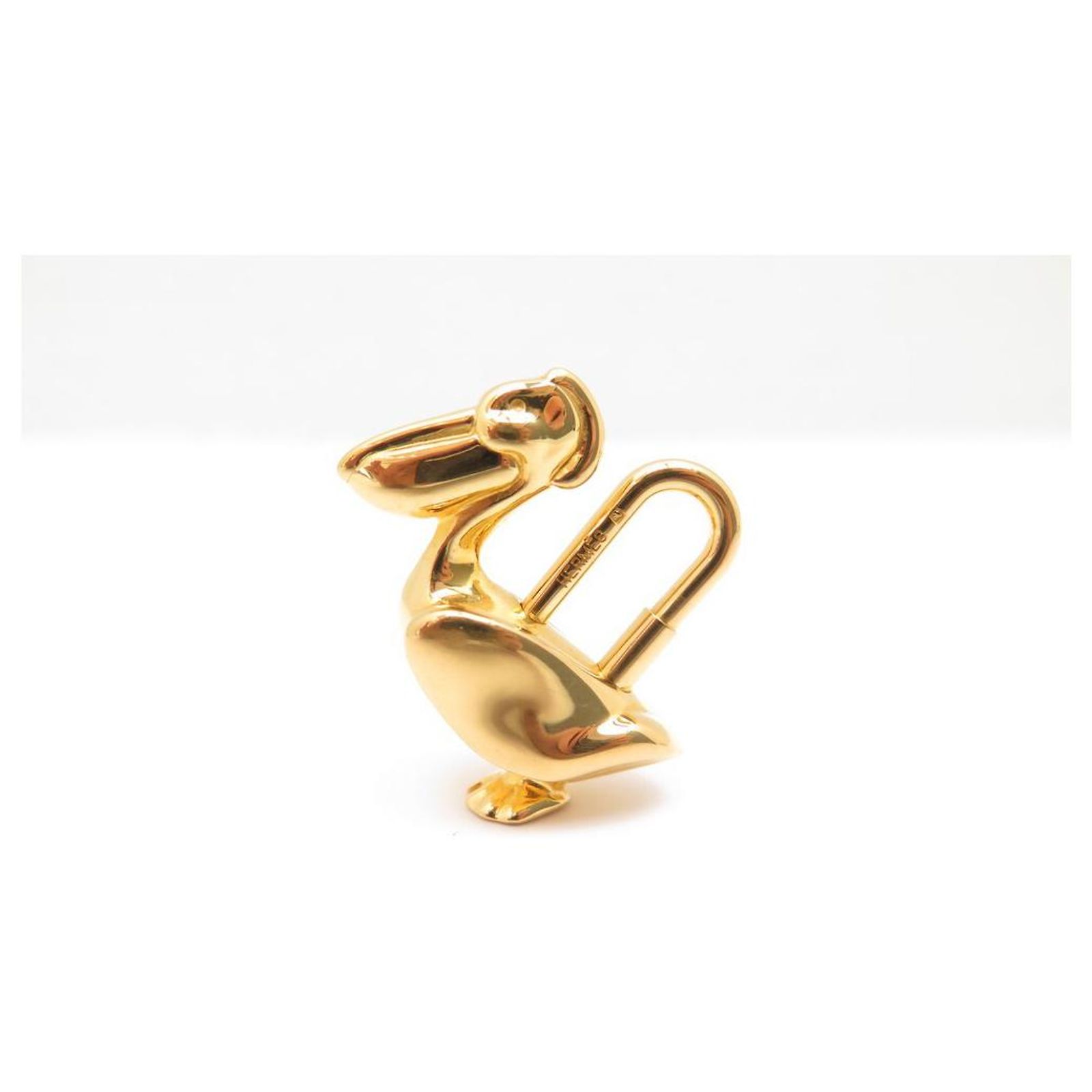 Bracelet Hermès Rare Cadenas Éléphant Doré - Laiton, 1988 - Occasion Très Bon État