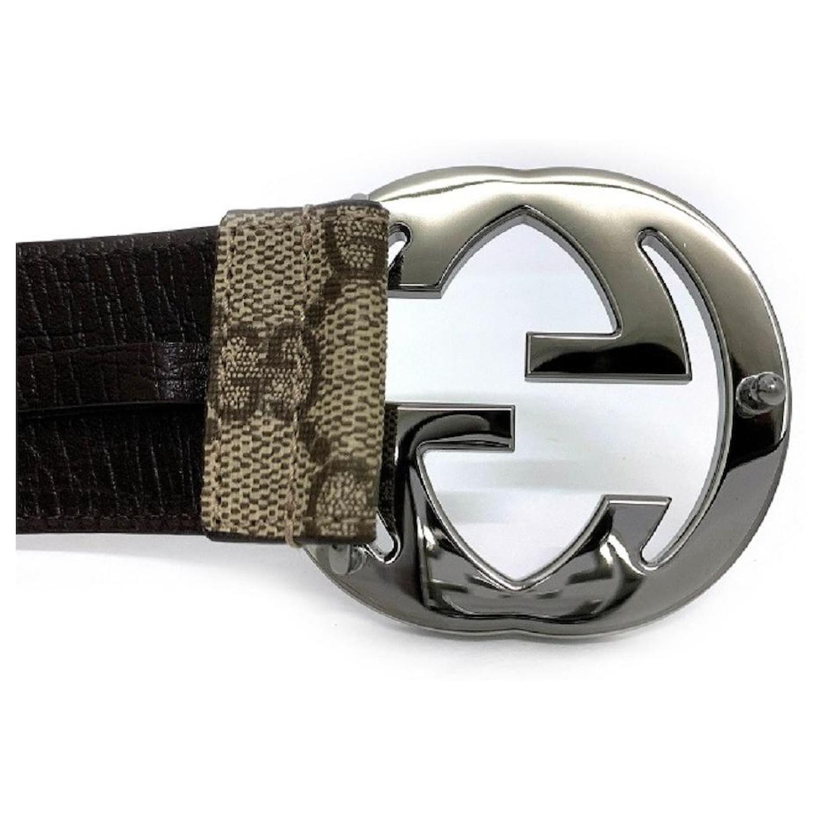 Gucci GG Supreme Beige Belt with Silver GG Buckle