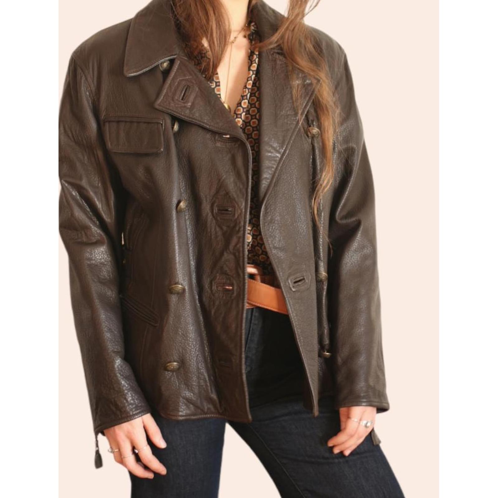 Jacke von Sylvie Schimmel Braun Dunkelbraun Leder