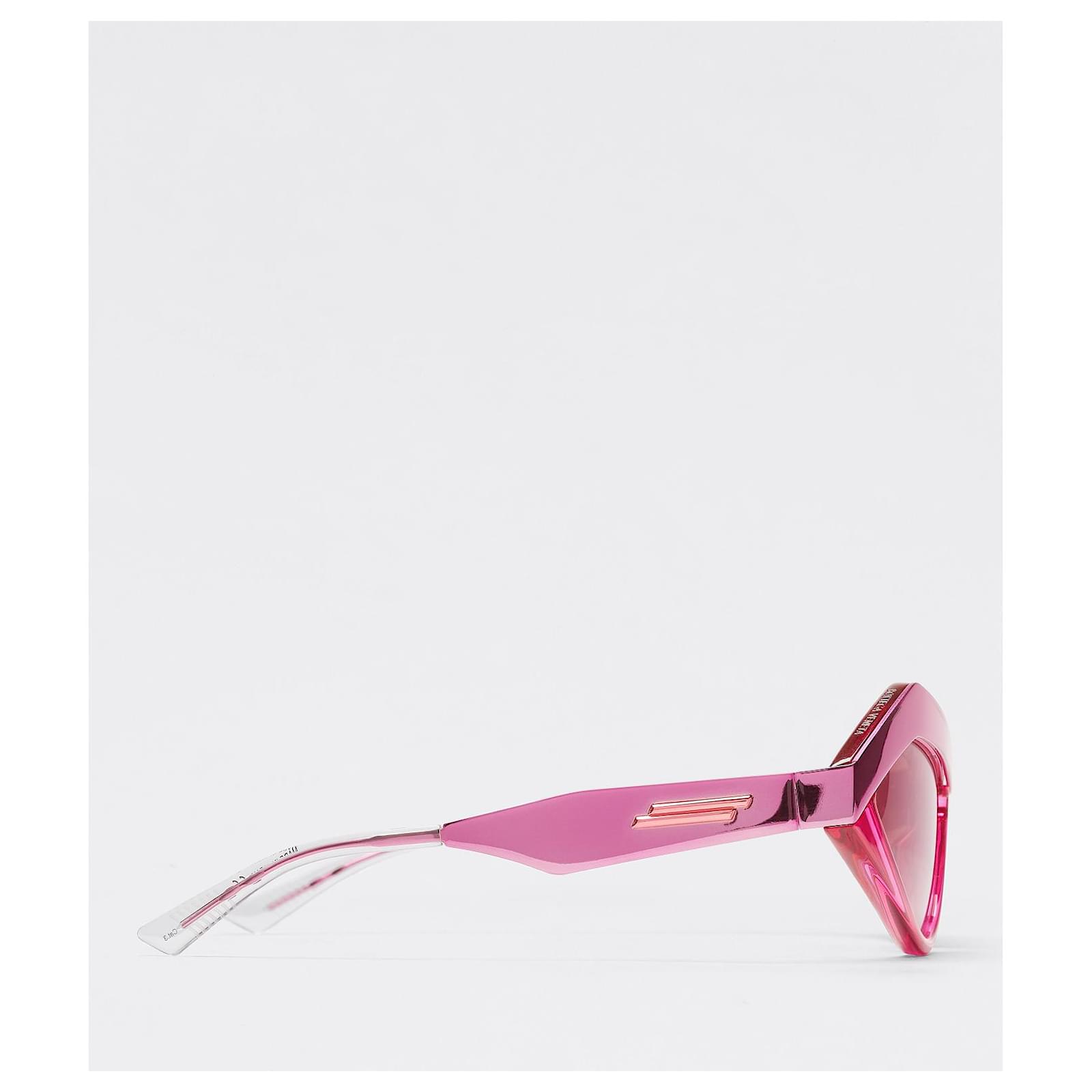 Bottega Veneta - Metal Cat-Eye Sunglasses - Pink - Sunglasses