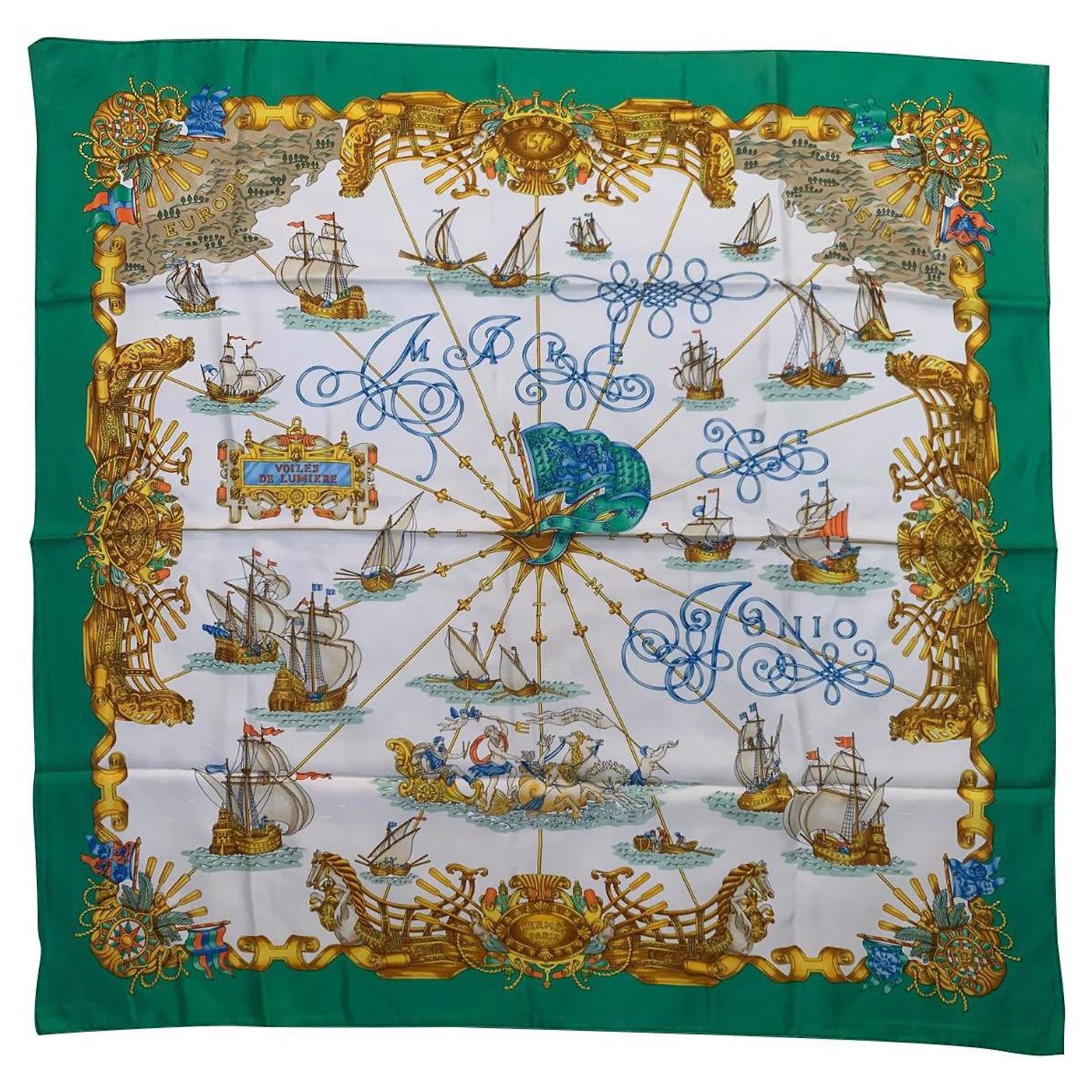 Foulard Hermès Voile De Soie 140 'Brazil' - Occasion, Soie Multicolore