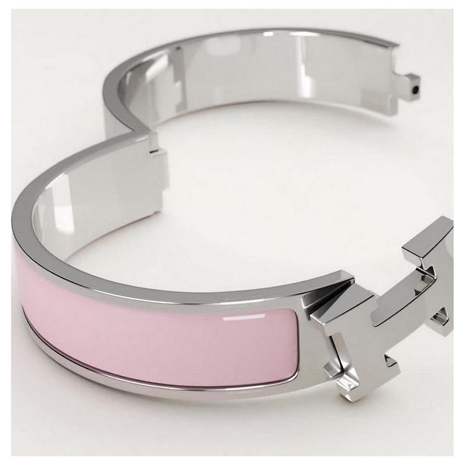 Hermès Clic H Bracelet Pink Metal ref.466151 - Joli Closet