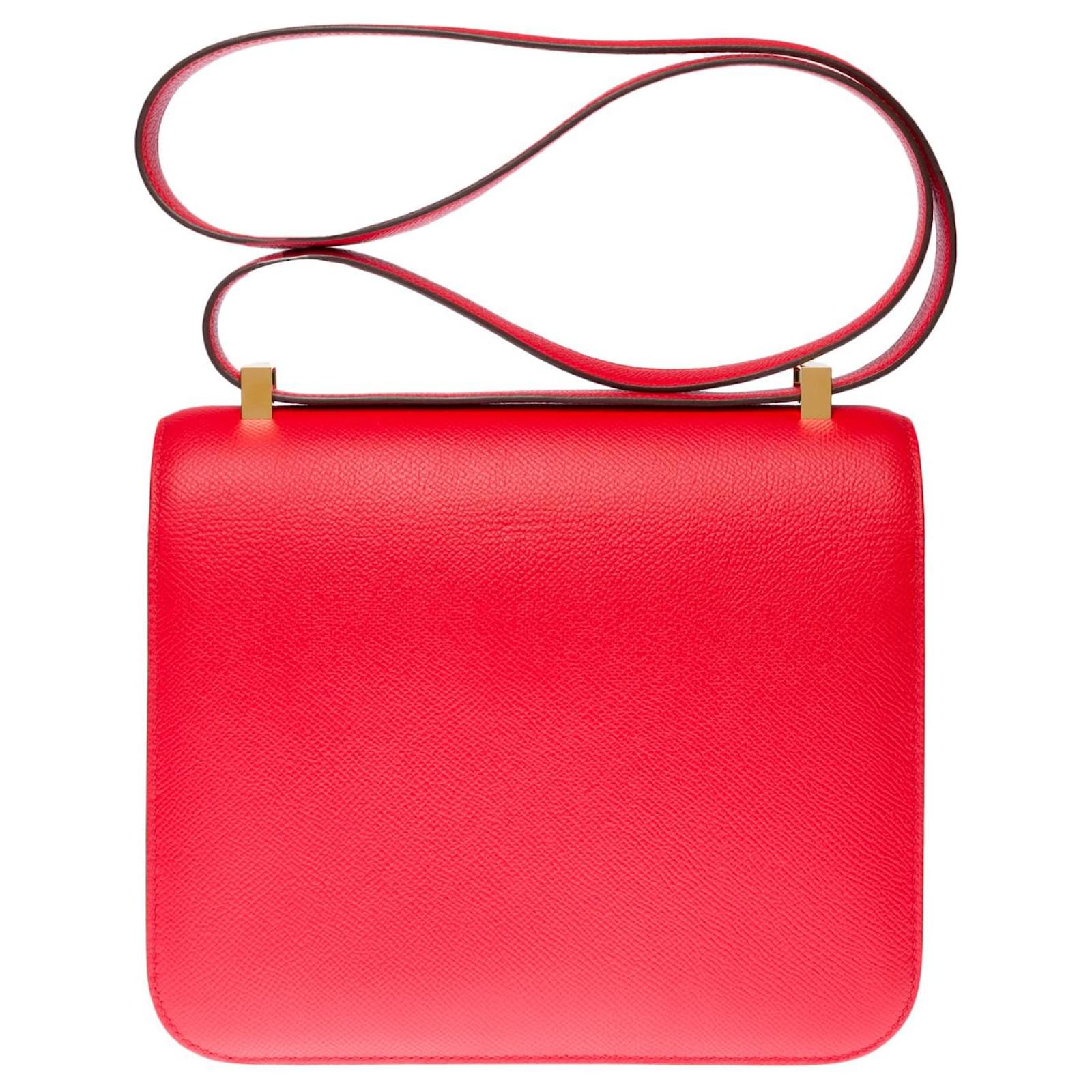 Hermès Sublime Hermes Constance shoulder bag 24 in Red Heart Epsom leather,  gold plated metal trim ref.466234 - Joli Closet
