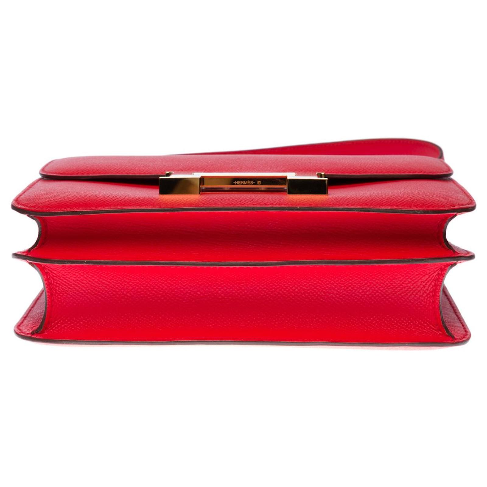 Hermès Sublime Hermes Constance shoulder bag 24 in Red Heart Epsom leather,  gold plated metal trim ref.466234 - Joli Closet
