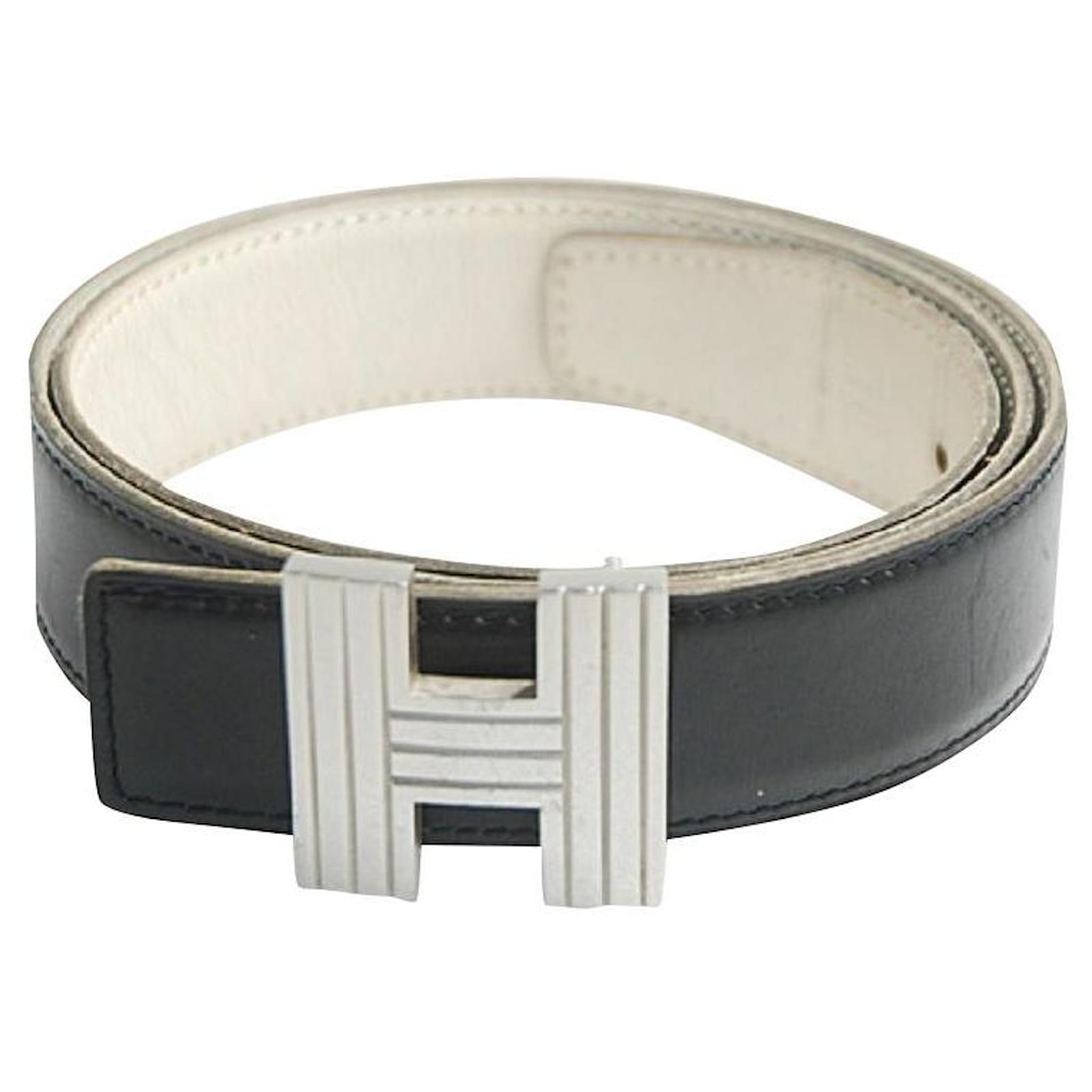 Hermès [Used] Hermes HERMES / Kadena H buckle belt / # 80 / black × ...