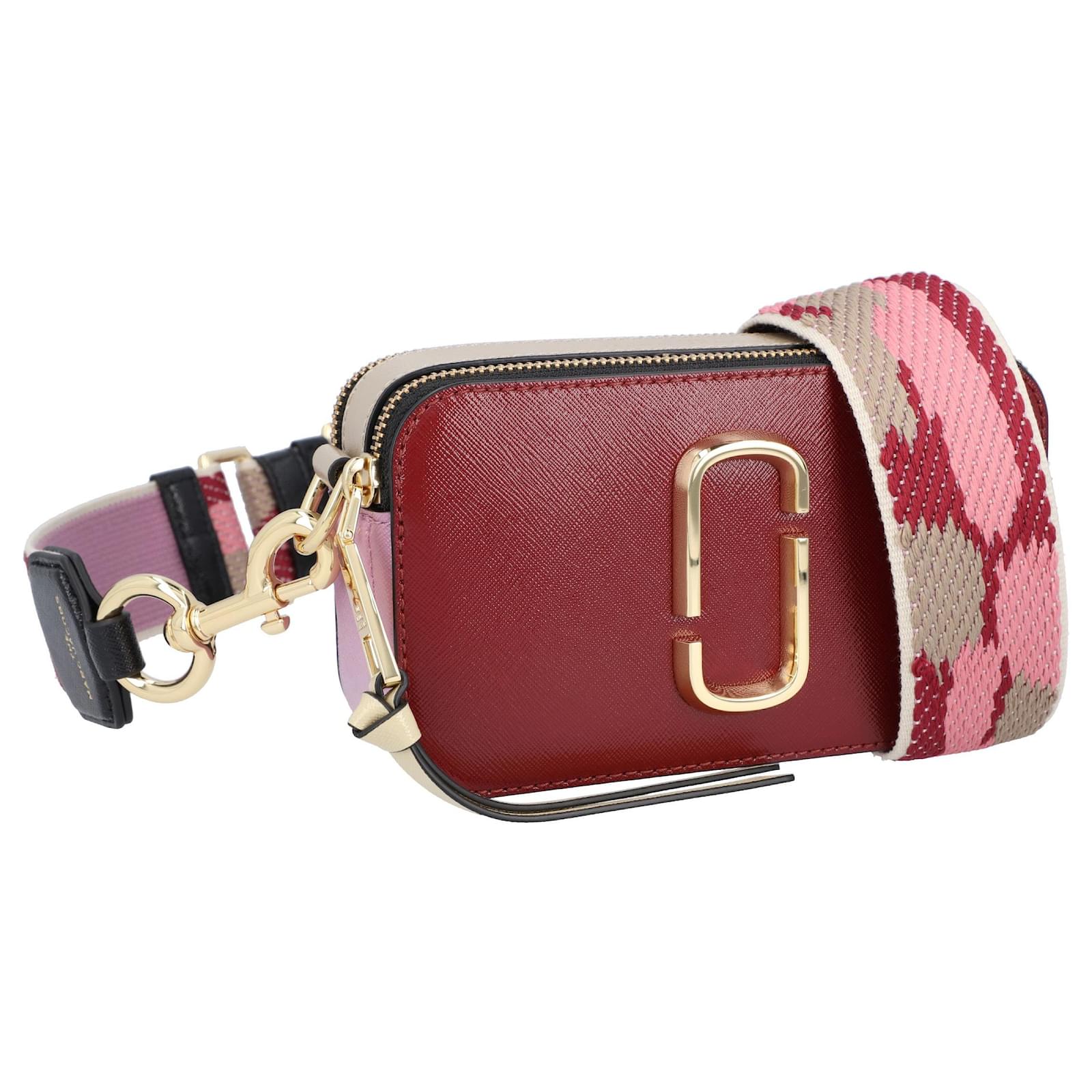 Marc Jacobs Snapshot in red leather and printed strap Dark red ref.466763 -  Joli Closet