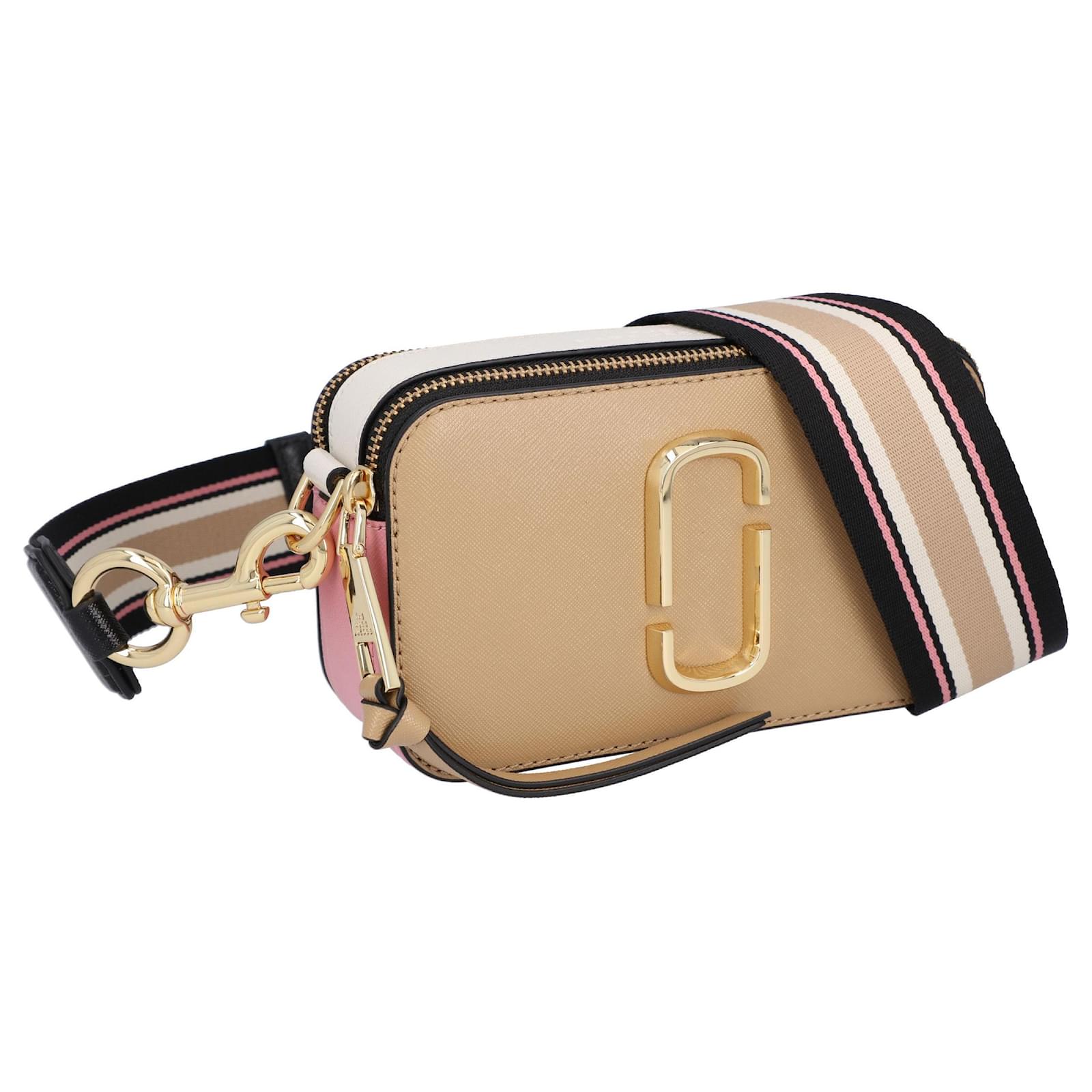 Marc Jacobs Snapshot in beige leather and printed strap ref.466764