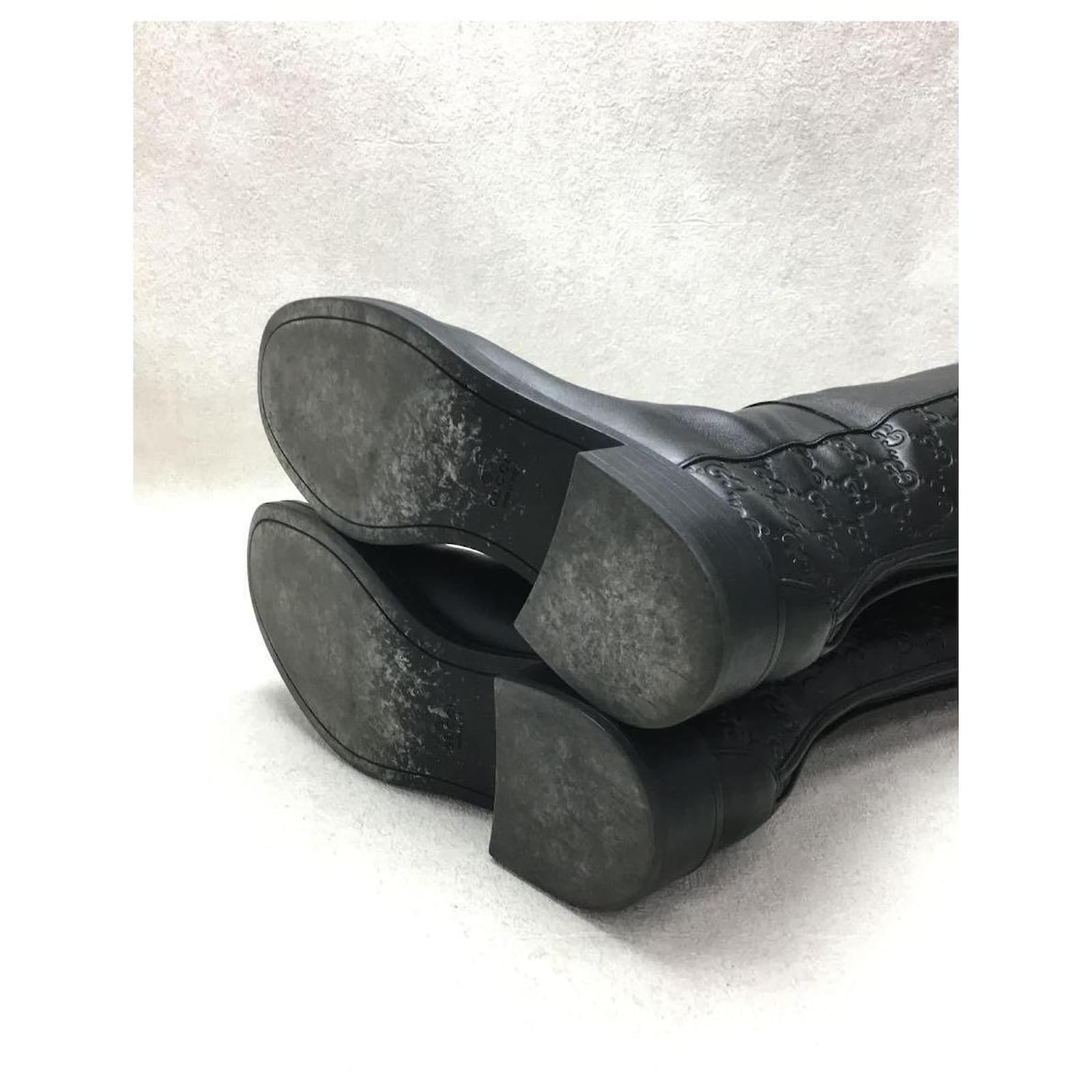 Botas largas GUCCI 37 NEGRO cuero Gucci 408211 Negro