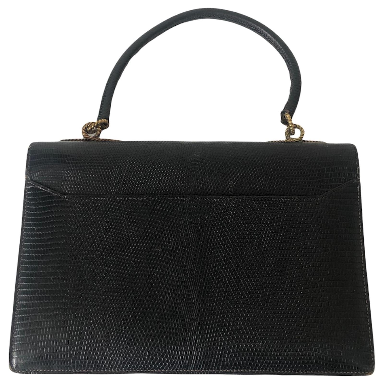 Hermès Hermes Cordeliere bag in black lizard Exotic leather ref.466876 ...