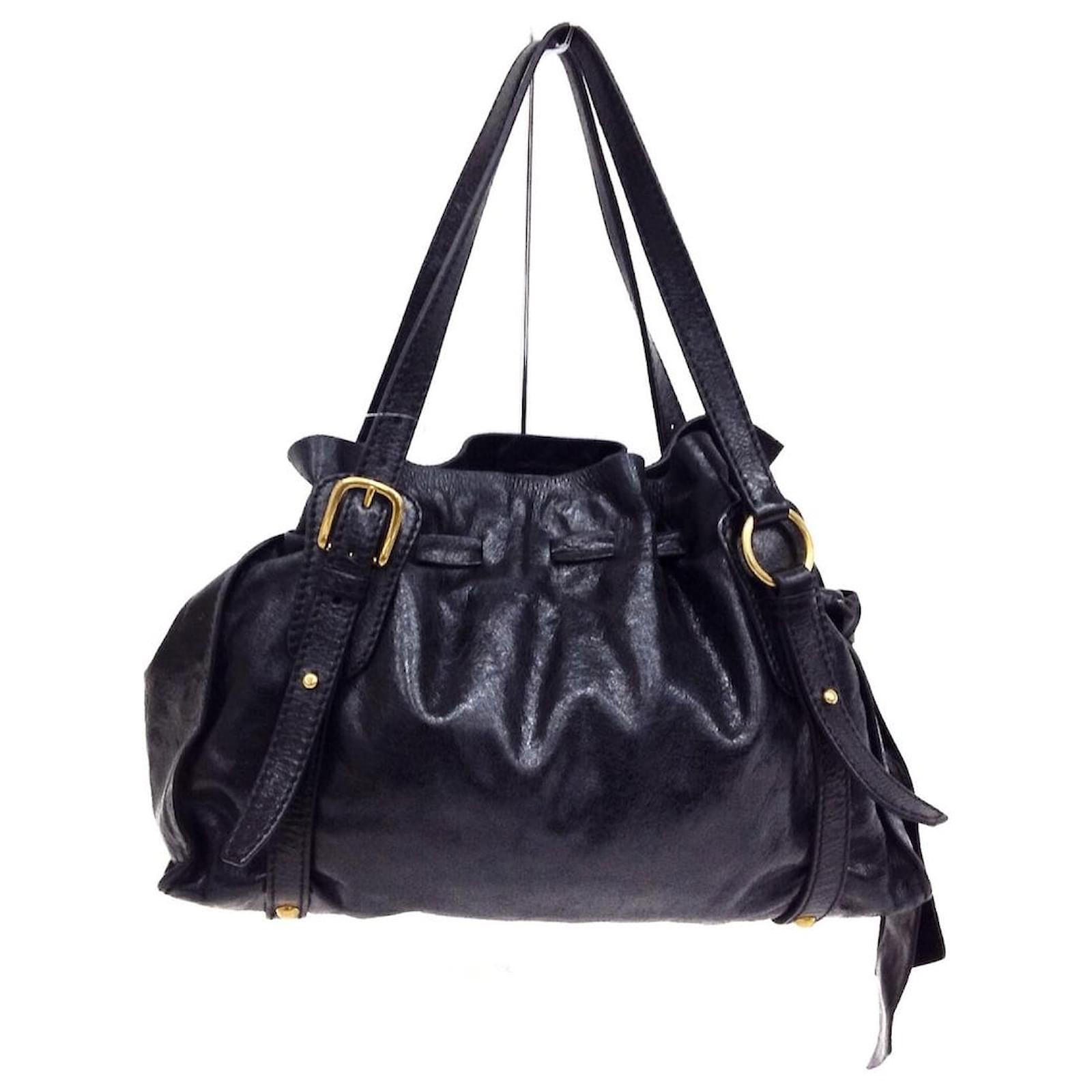 Miu Miu Tote bag Black Leather ref.467220 - Joli Closet