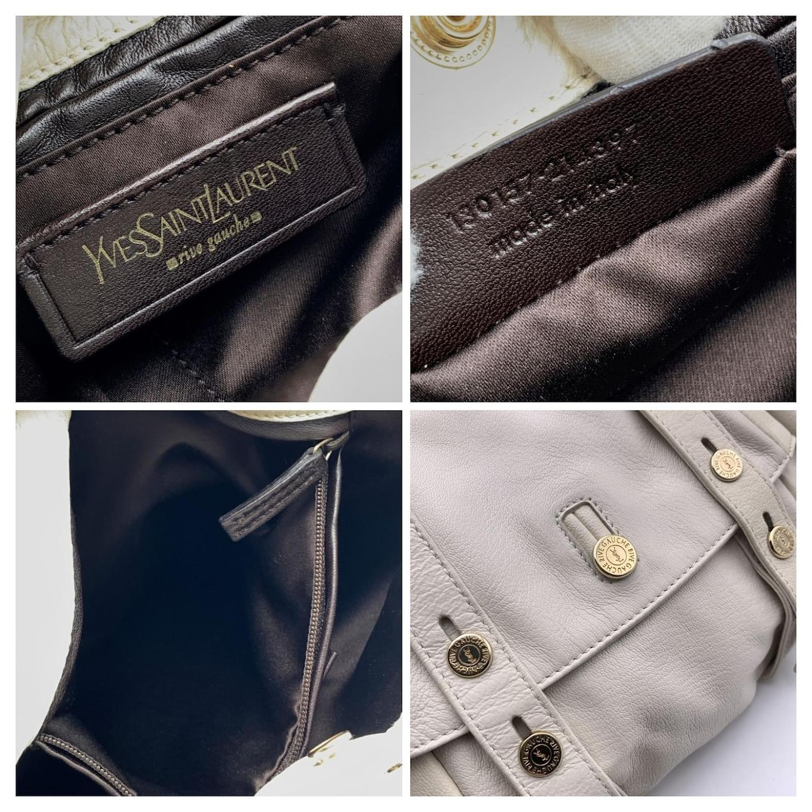 Yves Saint Laurent White Leather Mombasa Front Pocket Hobo Bag ref.467344 -  Joli Closet