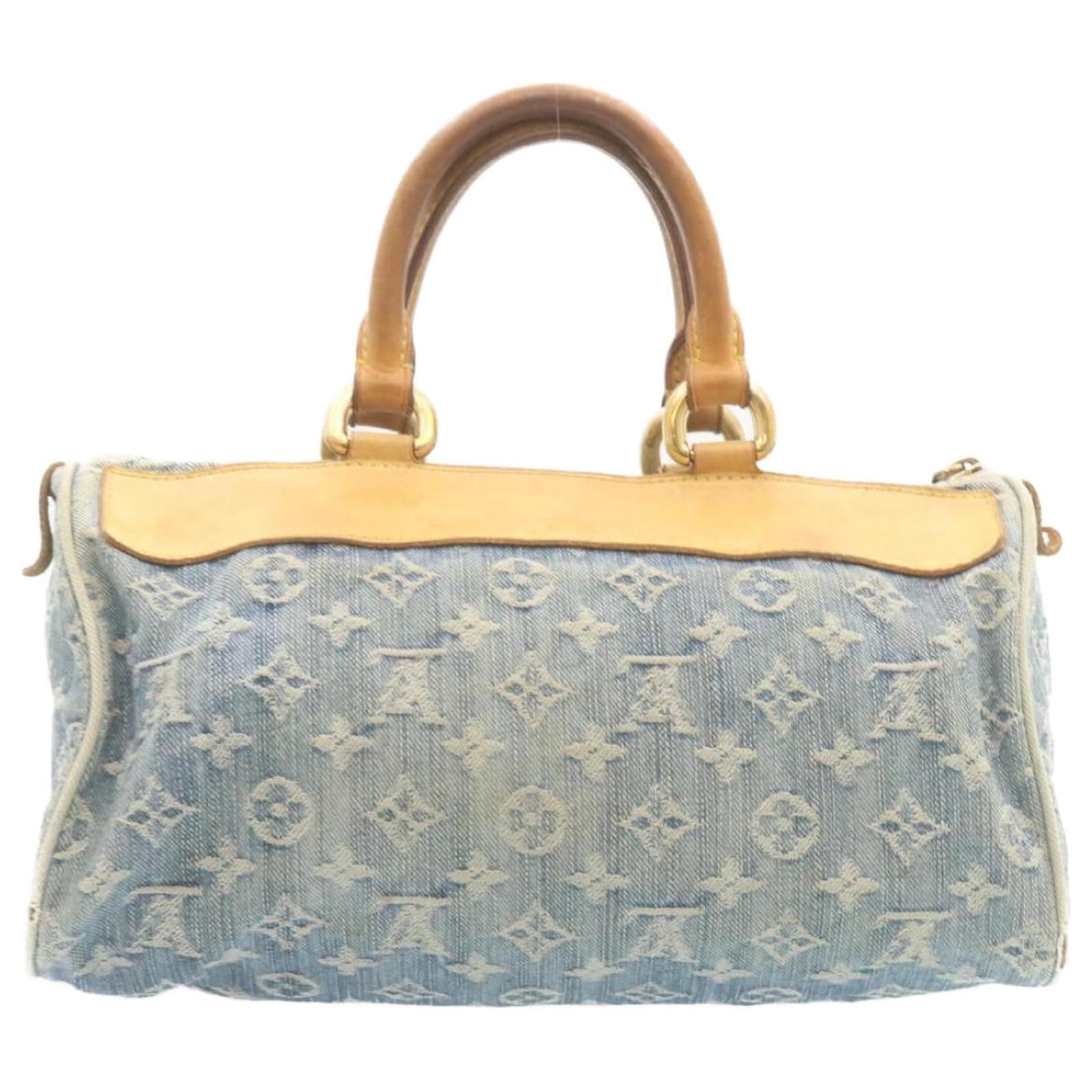 Auth Louis Vuitton Monogram Denim Neo Speedy M95019 Women's Handbag Blue