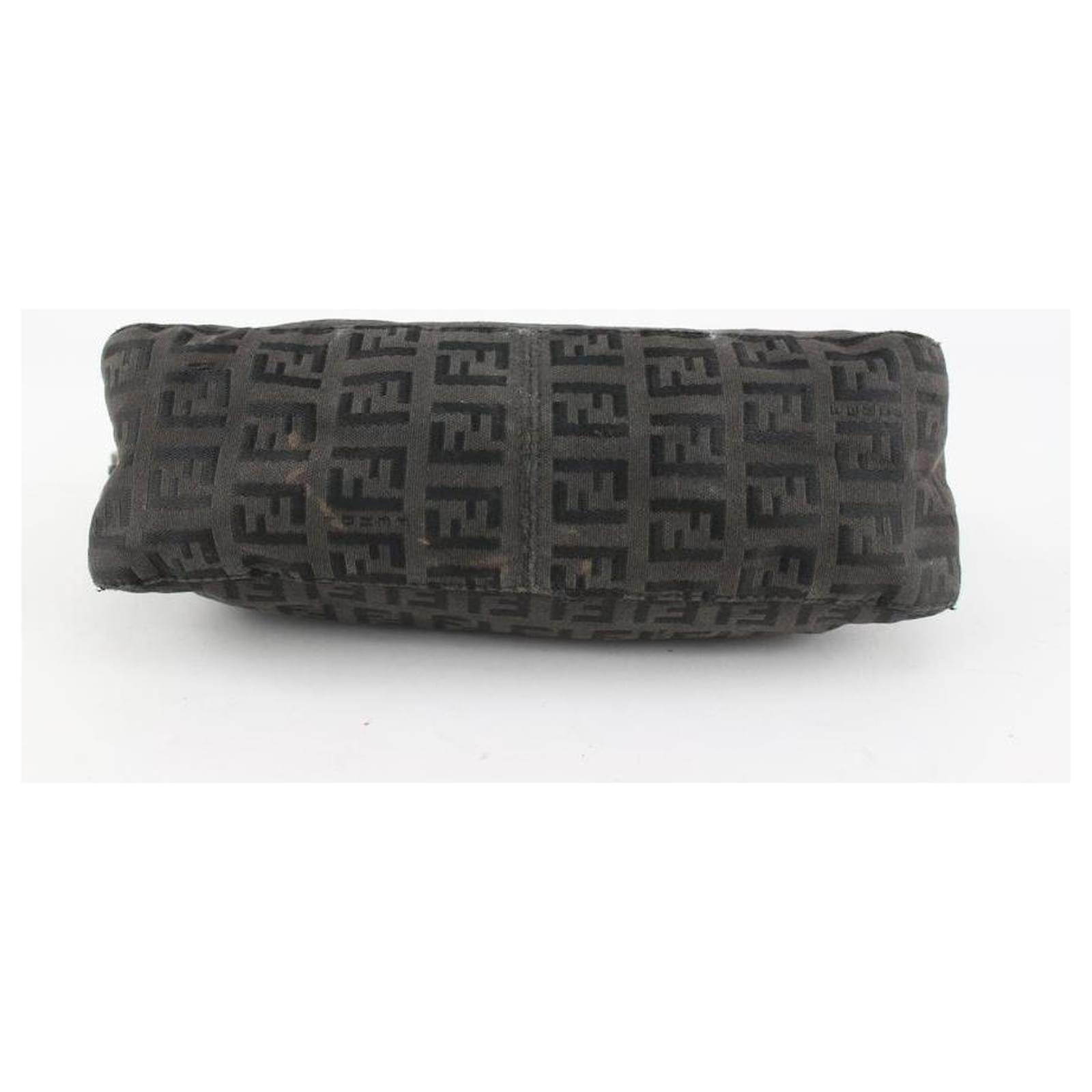 Fendi 8br249 Black Brown FF Zucchino Handbag Semi-shoulder Pochette 12 –  Bagriculture