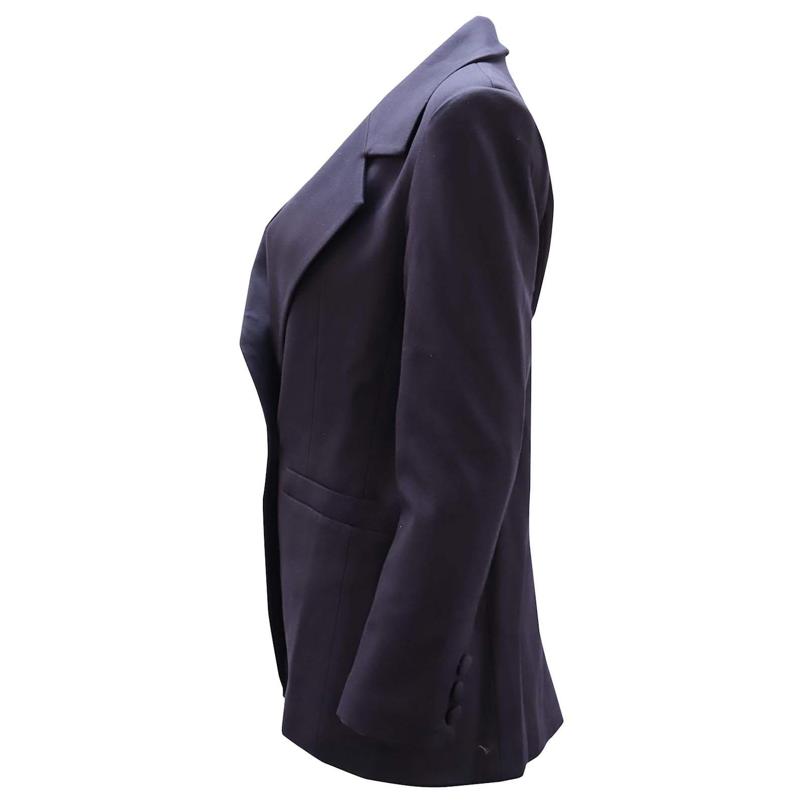 Anine Bing Double Breasted Grace Blazer in Navy Blue Rayon